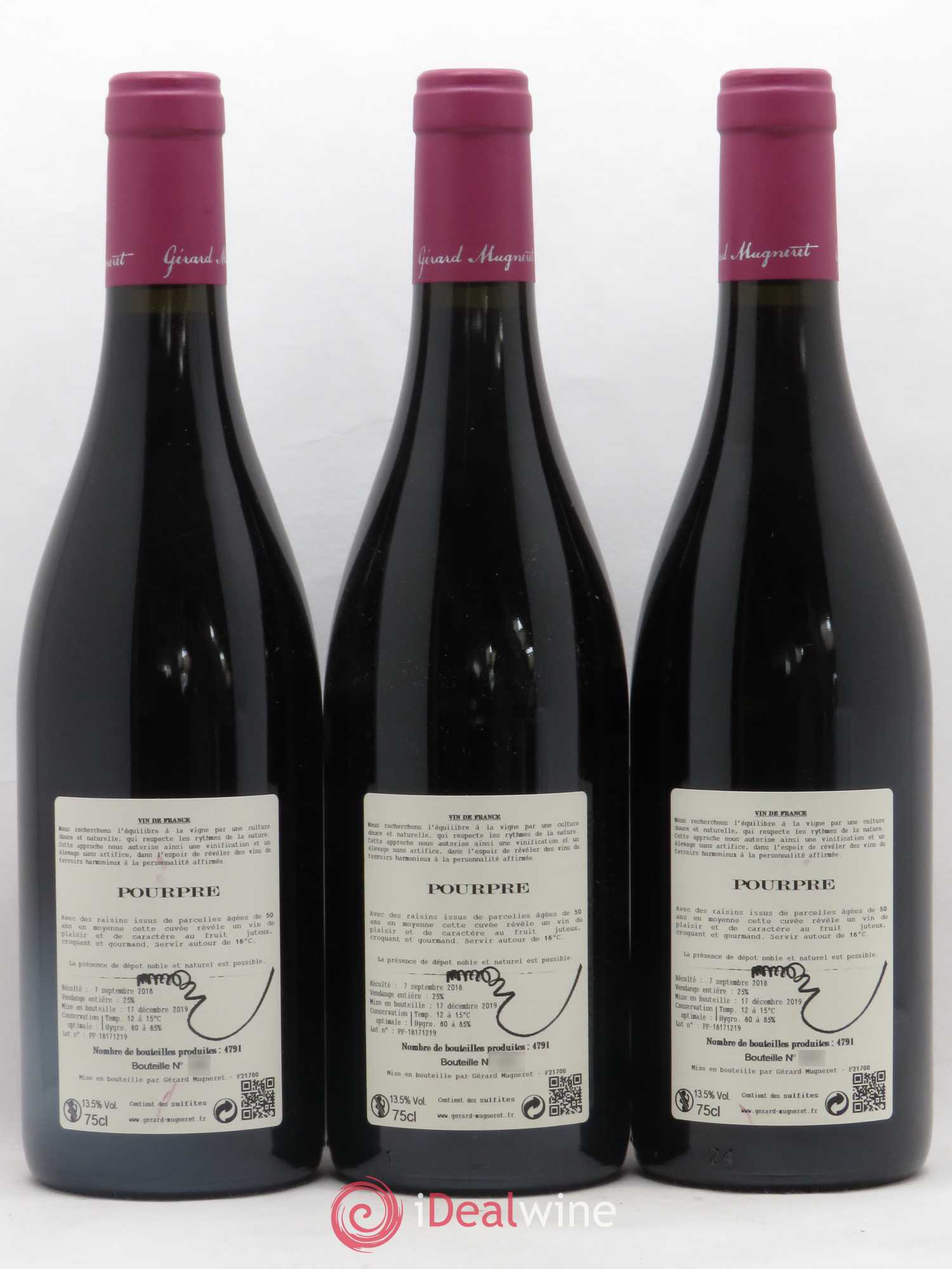 Vin de France Pourpre Gérard Mugneret 2018 - Lot de 3 bouteilles - 1