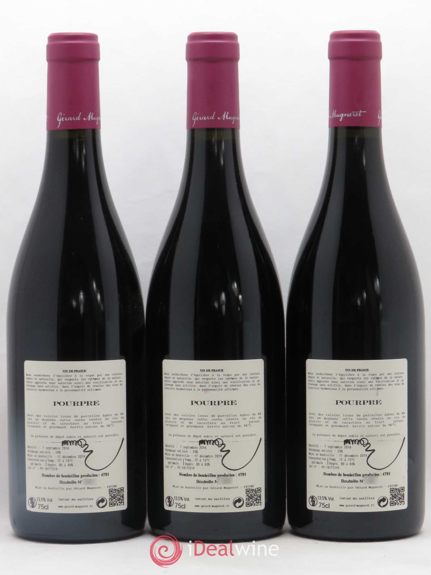 Vin de France Pourpre Gérard Mugneret 2018 - Lot de 3 bouteilles - 1