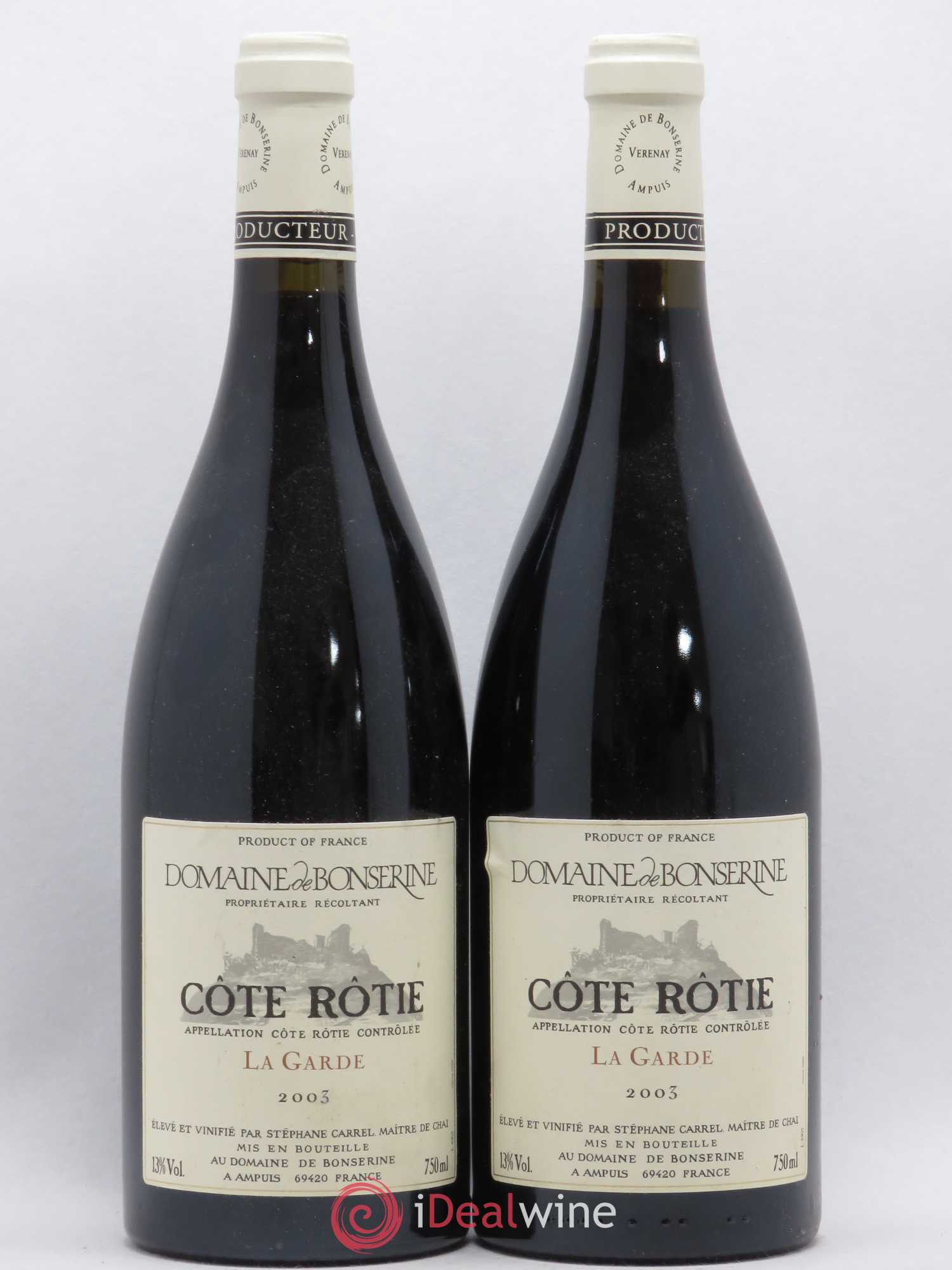 Côte-Rôtie La Garde Bonserine (Domaine de) 2003 - Lot de 2 bouteilles - 0