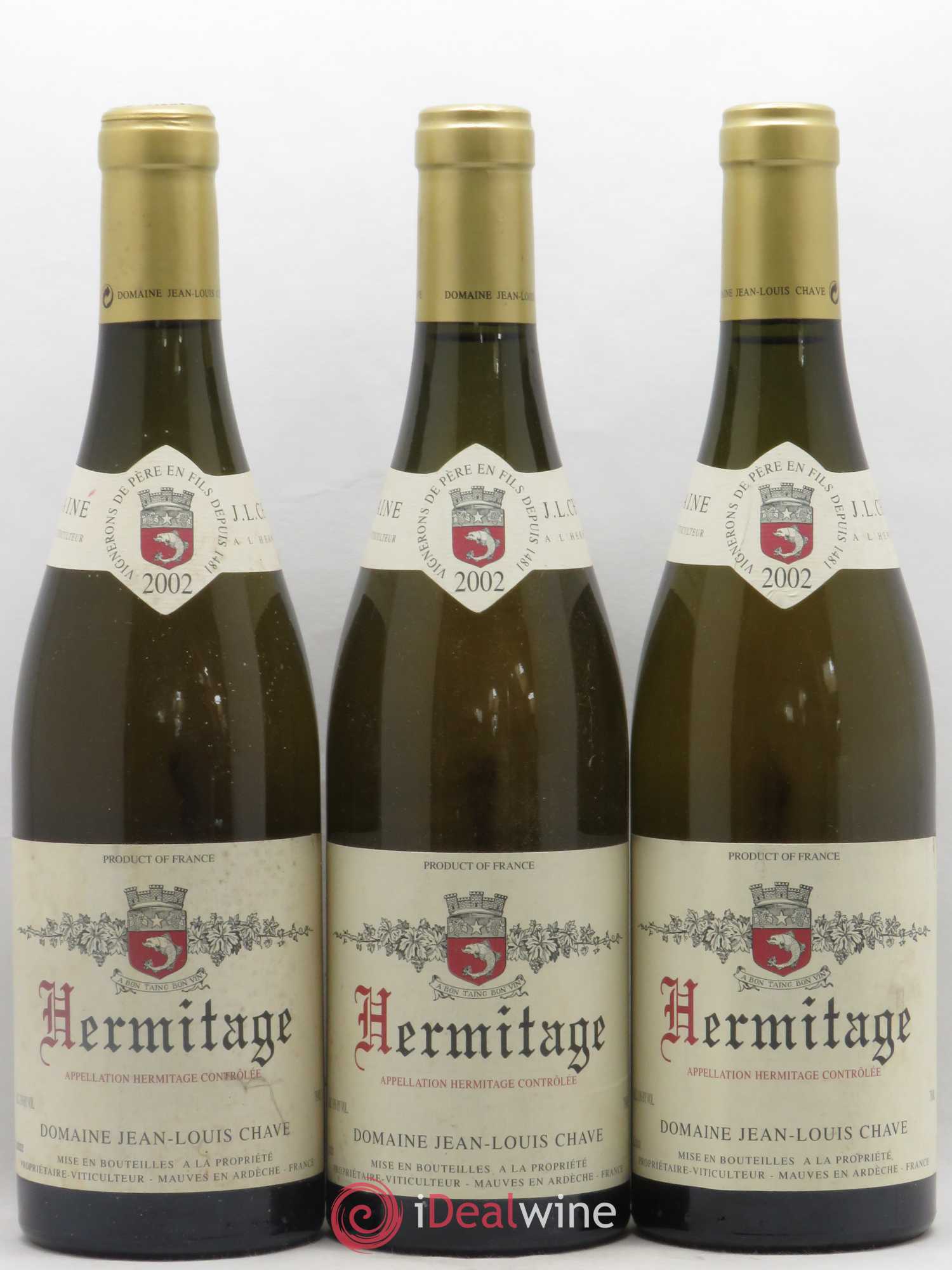 Hermitage Jean-Louis Chave 2002 - Lot de 3 bouteilles - 0