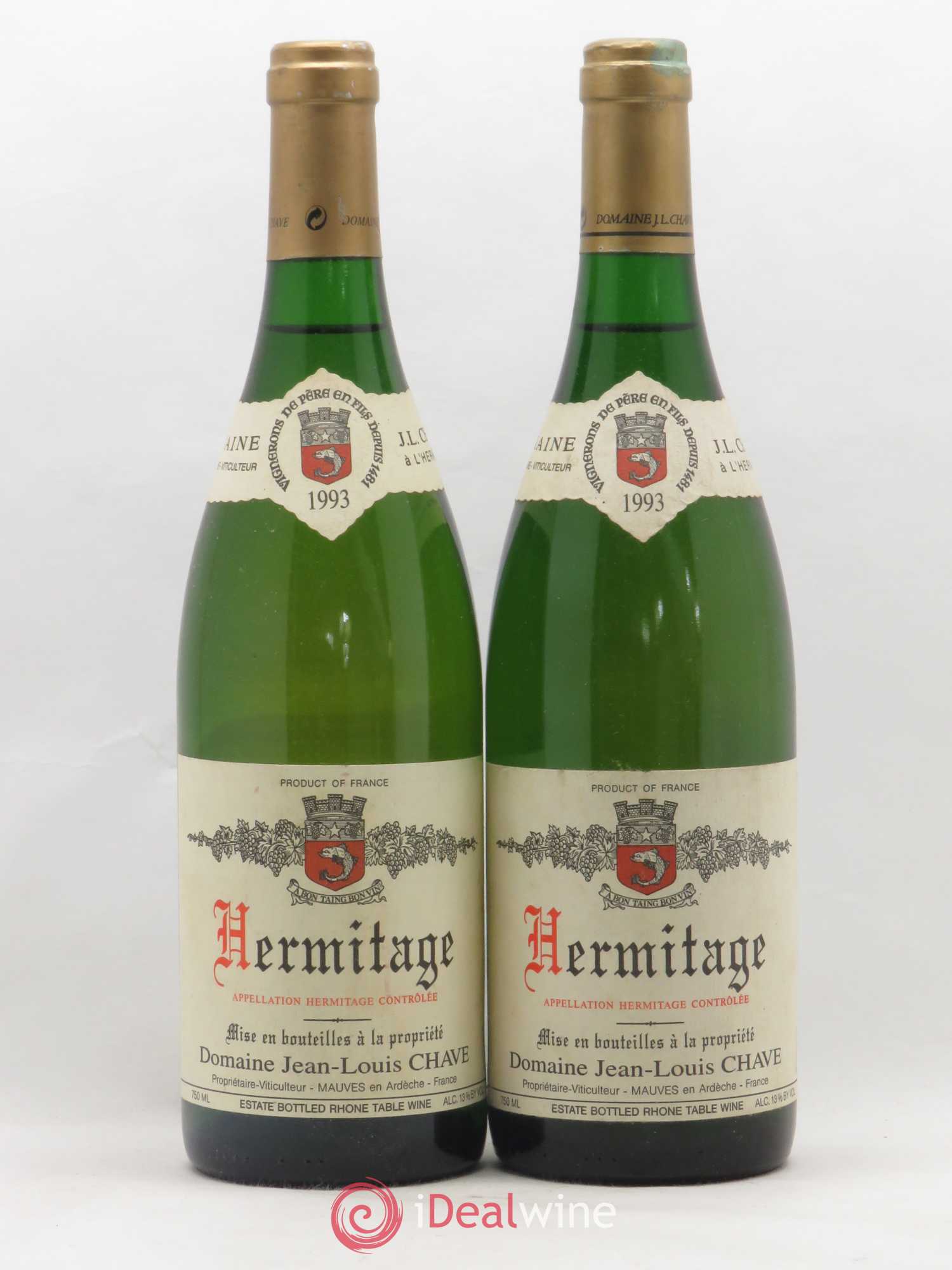 Hermitage Jean-Louis Chave 1993 - Lot de 2 bouteilles - 0