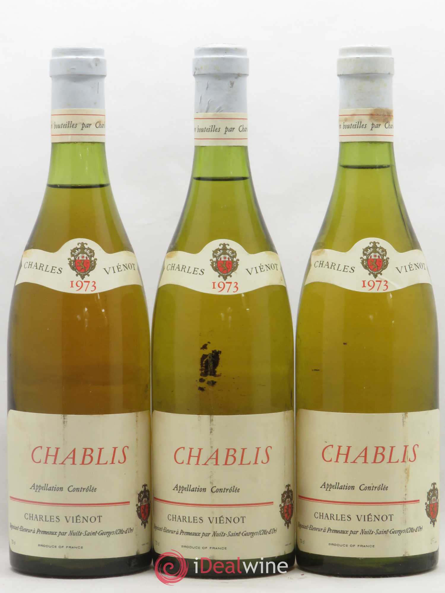Chablis Charles Vienot 1973 - Lot de 3 bouteilles - 0