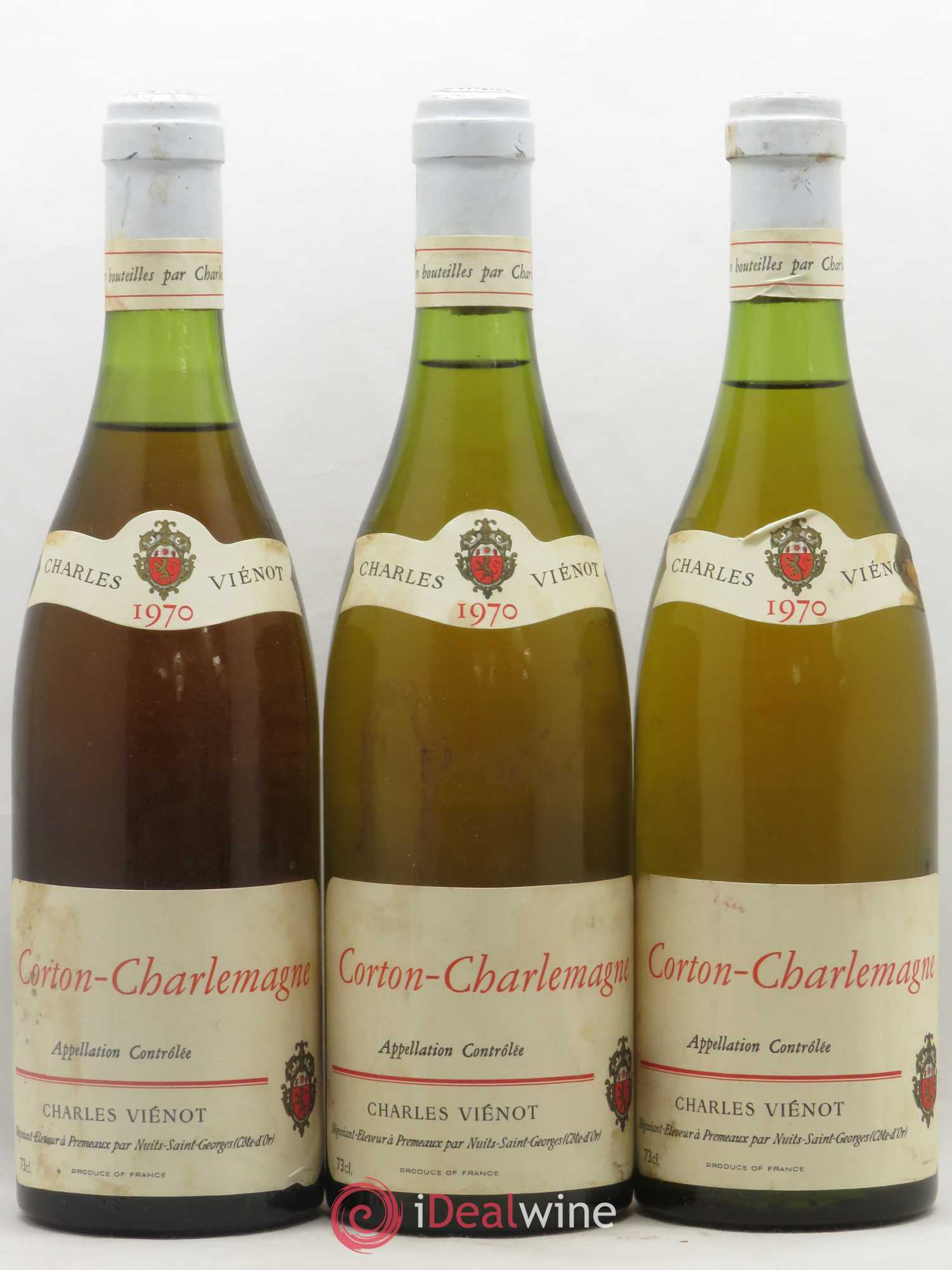 Corton-Charlemagne Grand Cru Charles Vienot (sans prix de réserve) 1970 - Lotto di 3 bottiglie - 0