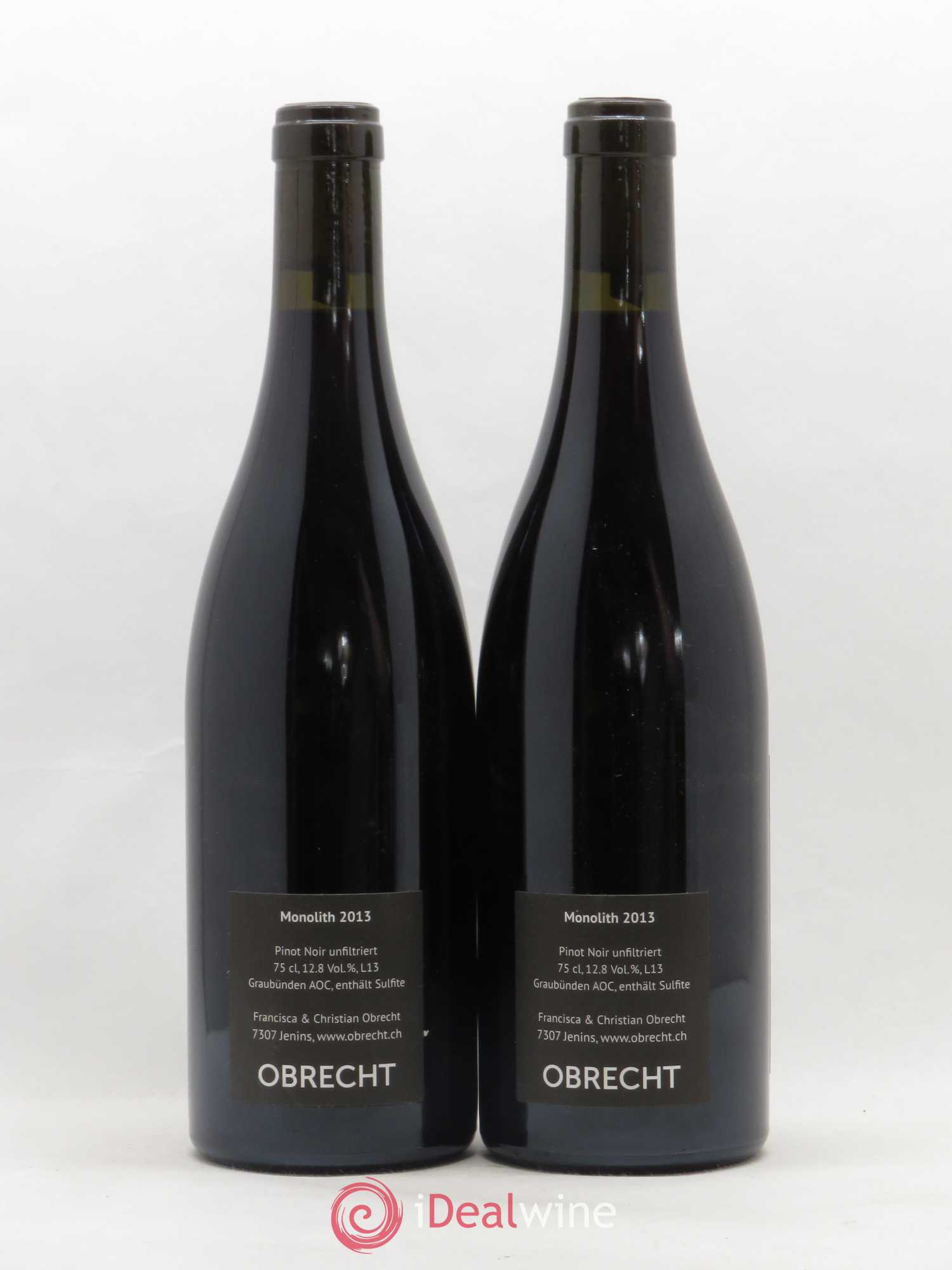 Vins Etrangers Suisse Graubünden Pinot Noir Monolith Obrecht 2013 - Posten von 2 Flaschen - 1