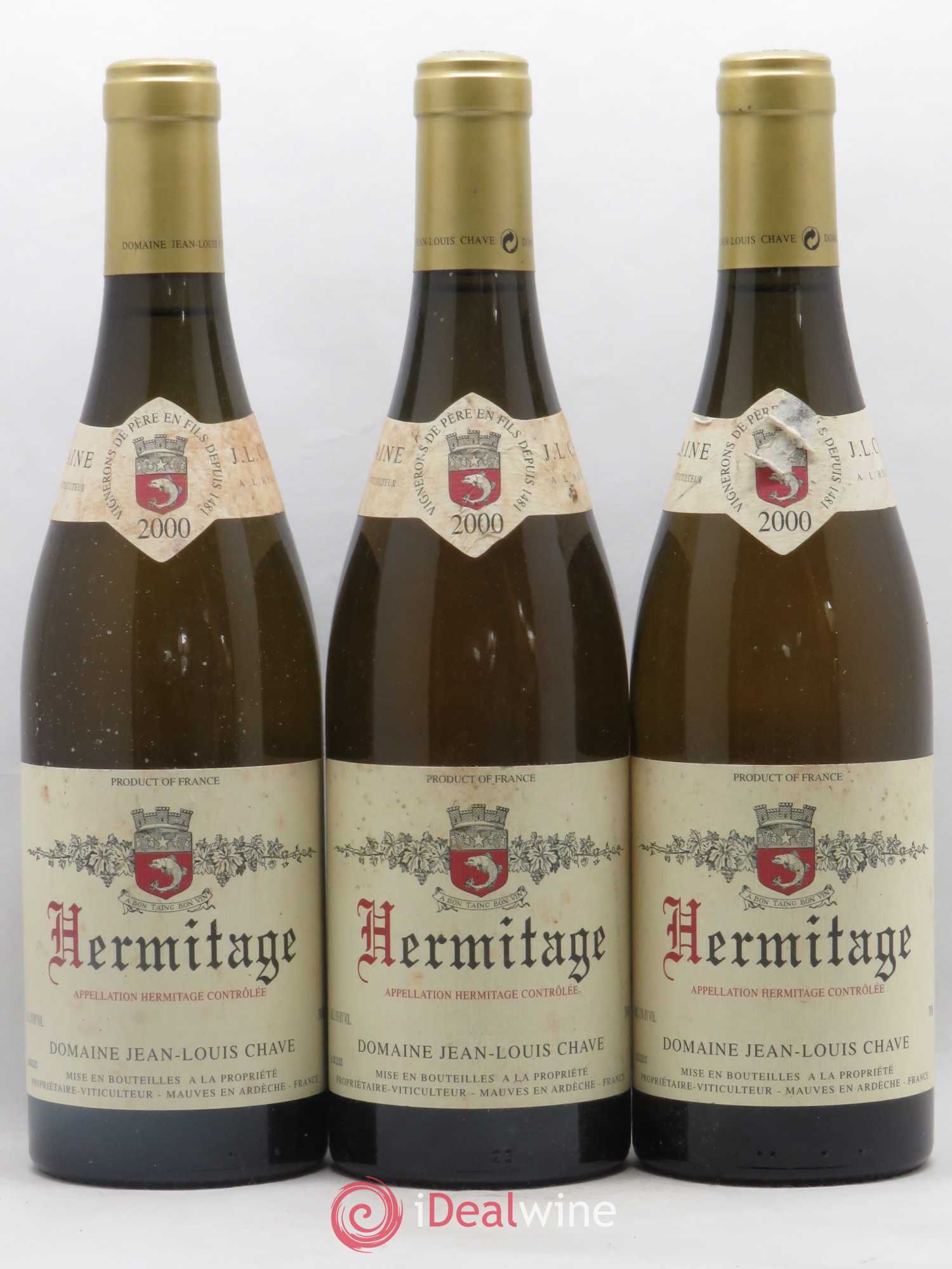 Hermitage Jean-Louis Chave 2000 - Lot de 3 bouteilles - 0