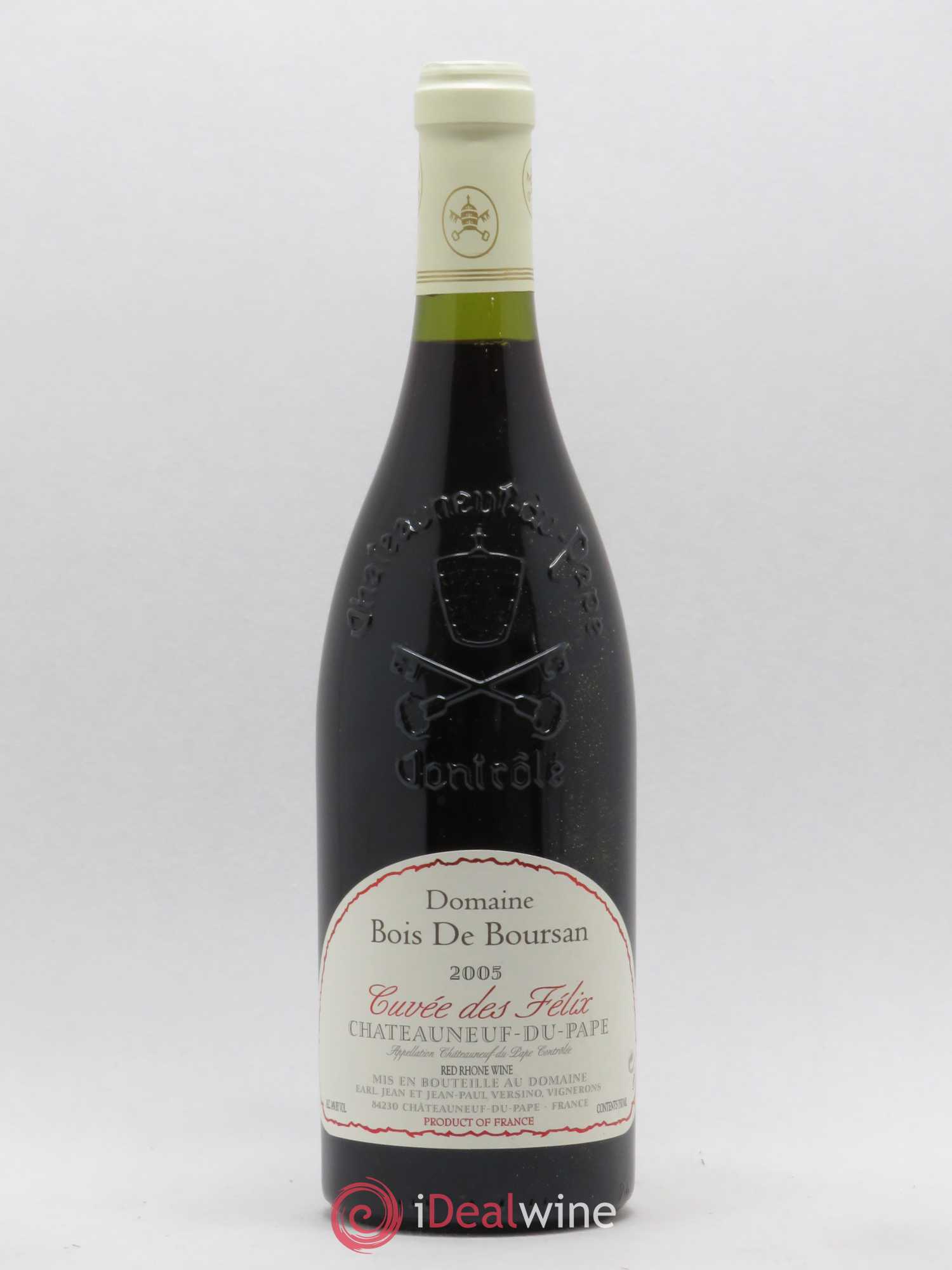 Châteauneuf-du-Pape Bois de Boursan (Domaine) Cuvée des Félix Jean et Jean-Paul Versino 2005 - Lot de 1 bouteille - 0