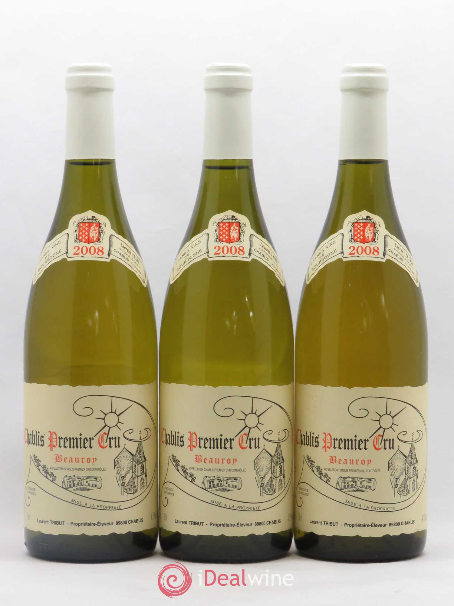 Chablis 1er Cru Beauroy Laurent Tribut 2008 - Lot de 3 bouteilles - 0