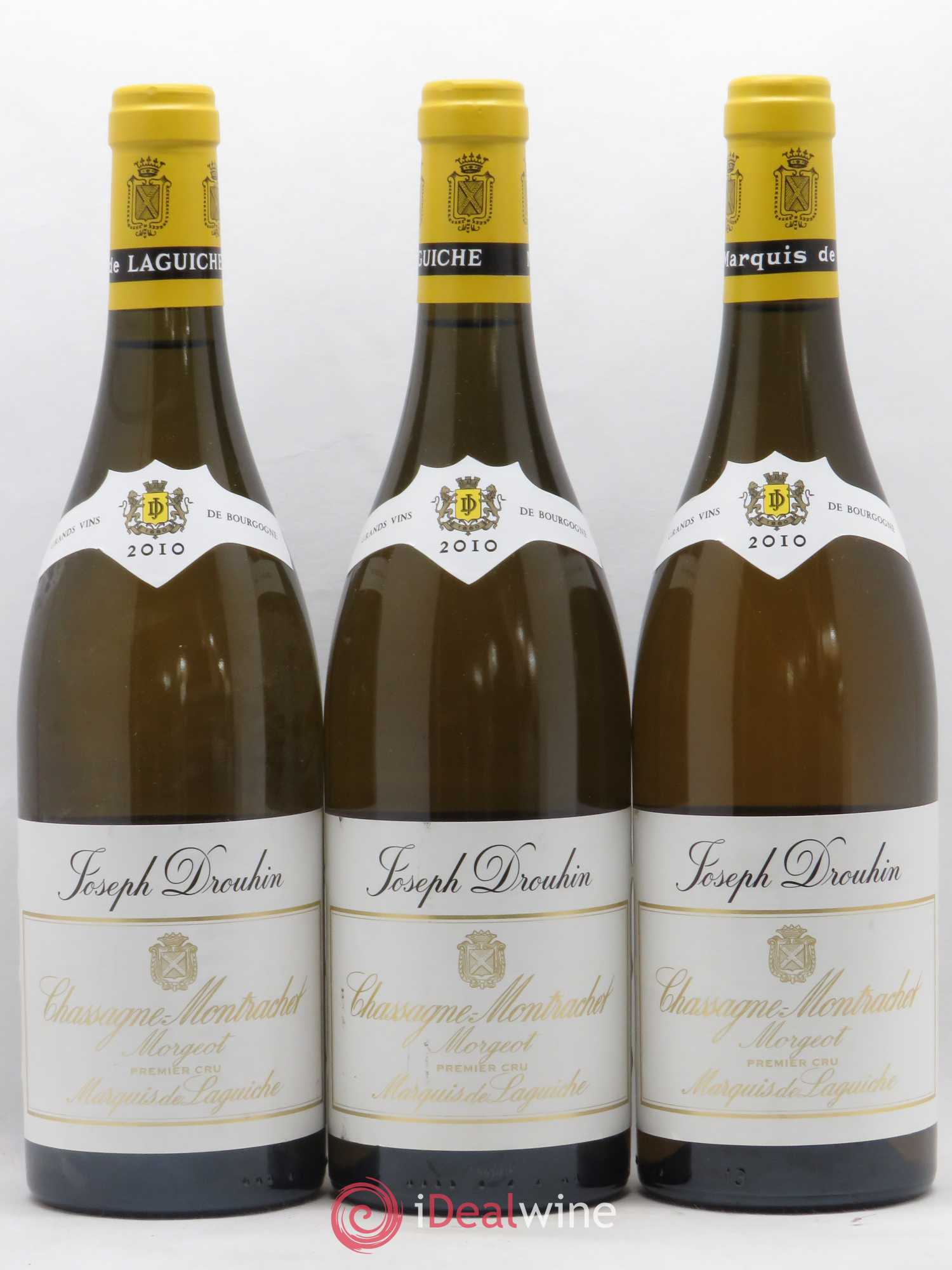 Chassagne-Montrachet 1er Cru Morgeot - Marquis de Laguiche Joseph Drouhin 2010 - Lot de 3 bouteilles - 0