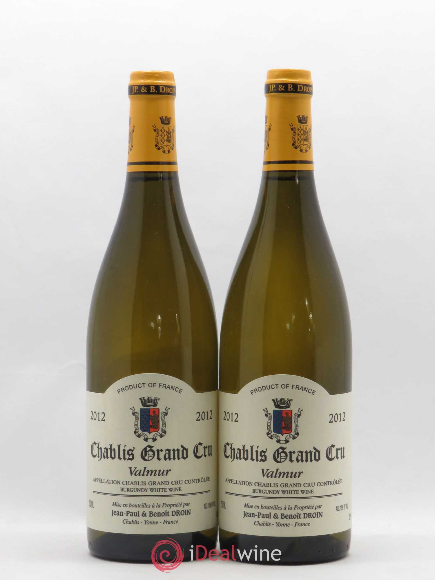 Chablis Grand Cru Valmur Jean-Paul & Benoît Droin (Domaine) 2012 - Lot de 2 bouteilles - 0