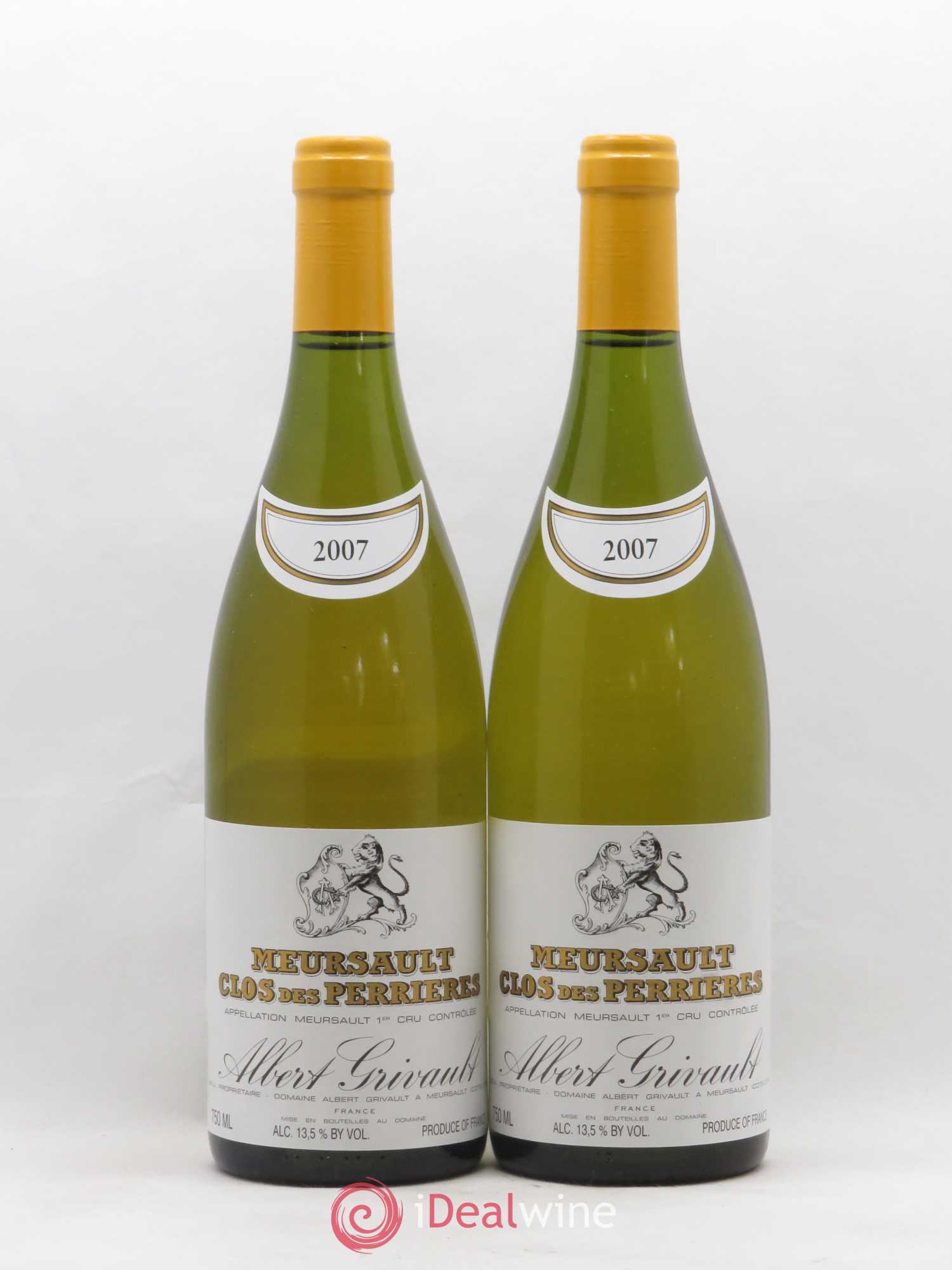 Meursault 1er Cru Clos des Perrières Monopole Albert Grivault 2007 - Lot de 2 bouteilles - 0