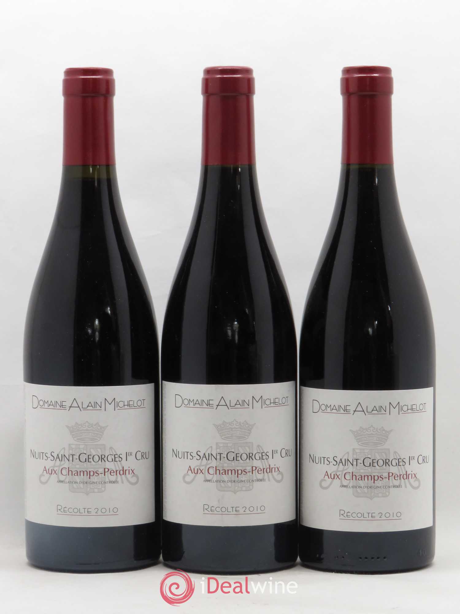 Nuits-Saint-Georges 1er Cru Aux Champs Perdrix Alain Michelot 2010 - Lotto di 3 bottiglie - 0
