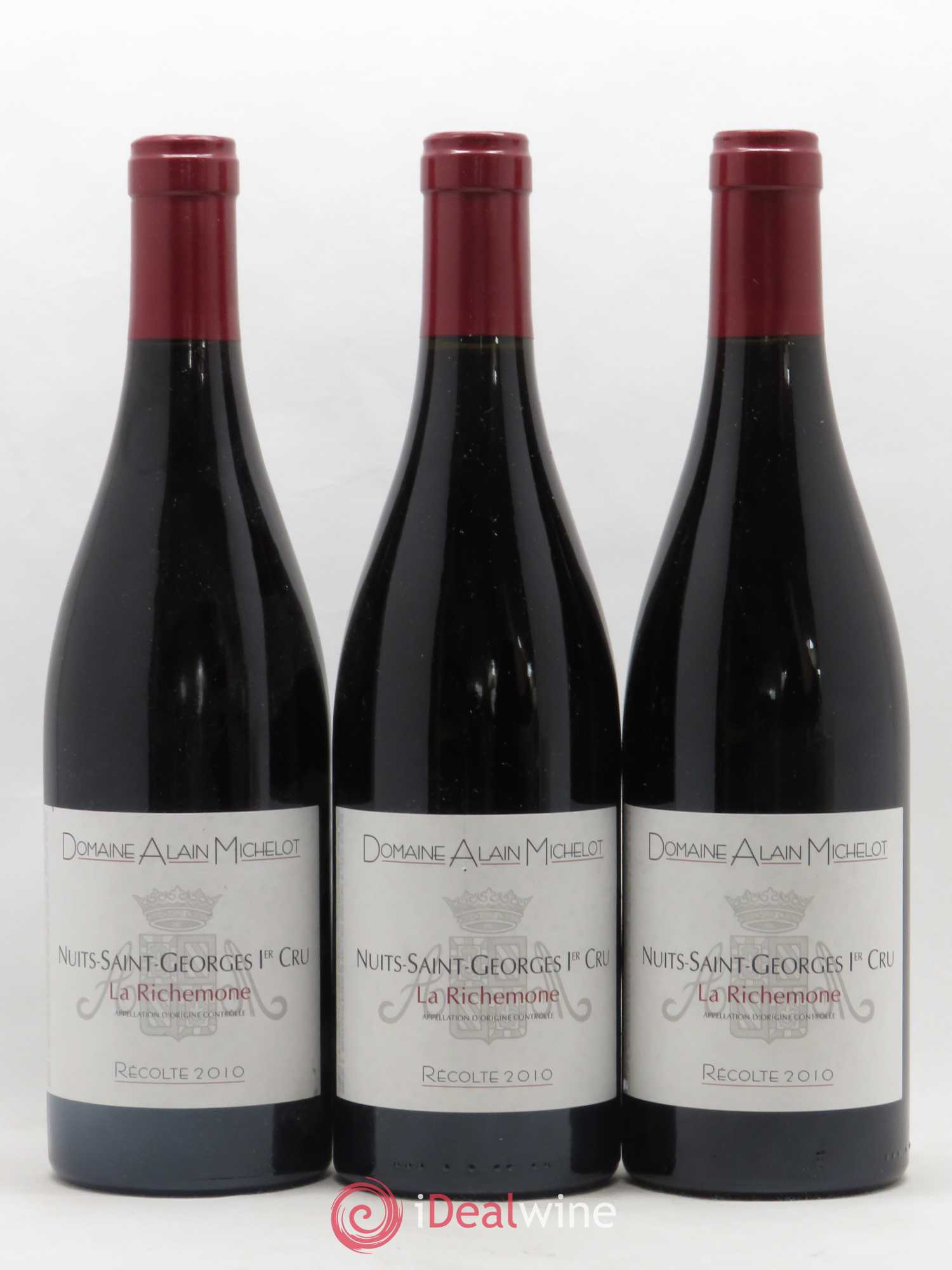 Nuits-Saint-Georges 1er Cru La Richemone Alain Michelot (Domaine) 2010 - Lot de 3 bouteilles - 0
