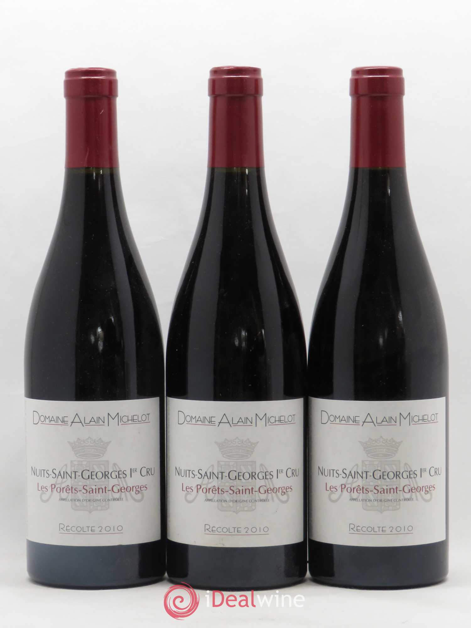 Nuits-Saint-Georges 1er Cru Les Porêts Saint Georges Alain Michelot 2010 - Posten von 3 Flaschen - 0