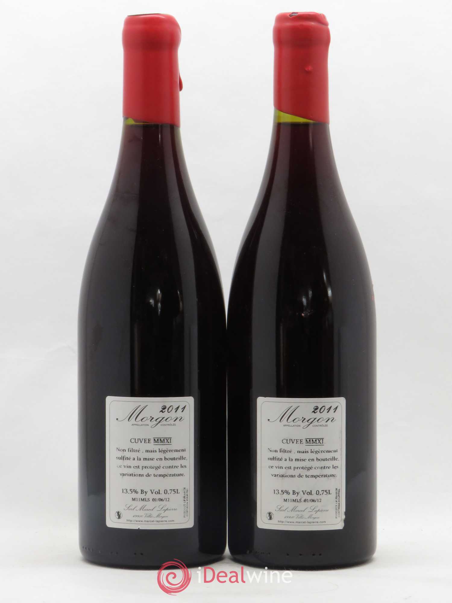 Morgon Cuvée Marcel Lapierre Marcel Lapierre (Domaine) 2011 - Lot of 2 bottles - 1