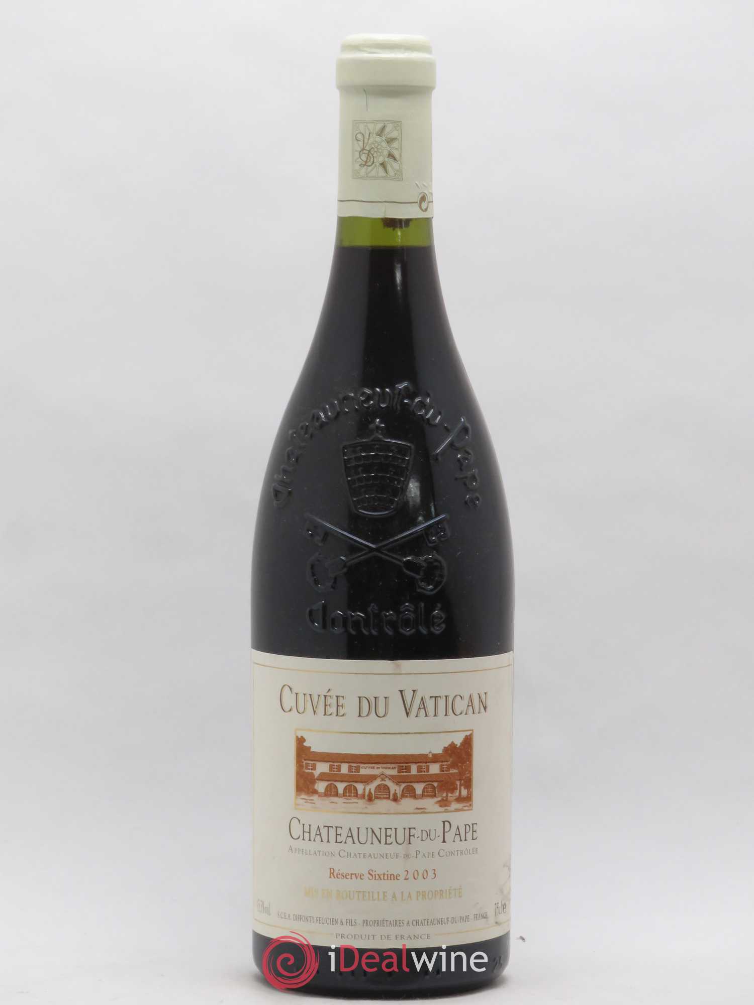 Châteauneuf-du-Pape Cuvée du Vatican Réserve Sixtine Famille Diffonty 2003 - Lot de 1 bouteille - 0