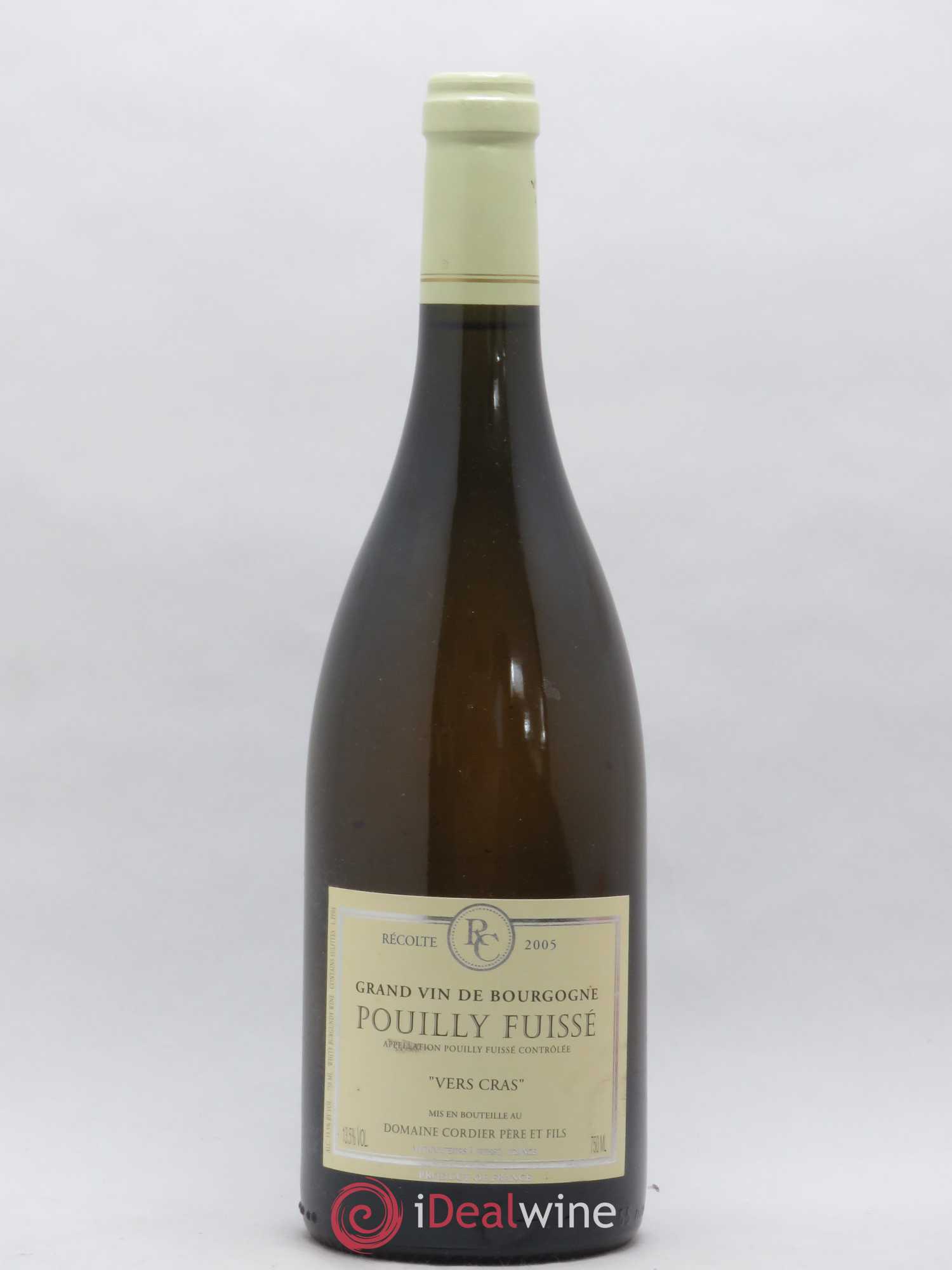 Pouilly-Fuissé Vers Cras Cordier Père et Fils (Domaine) 2005 - Lot de 1 bouteille - 0