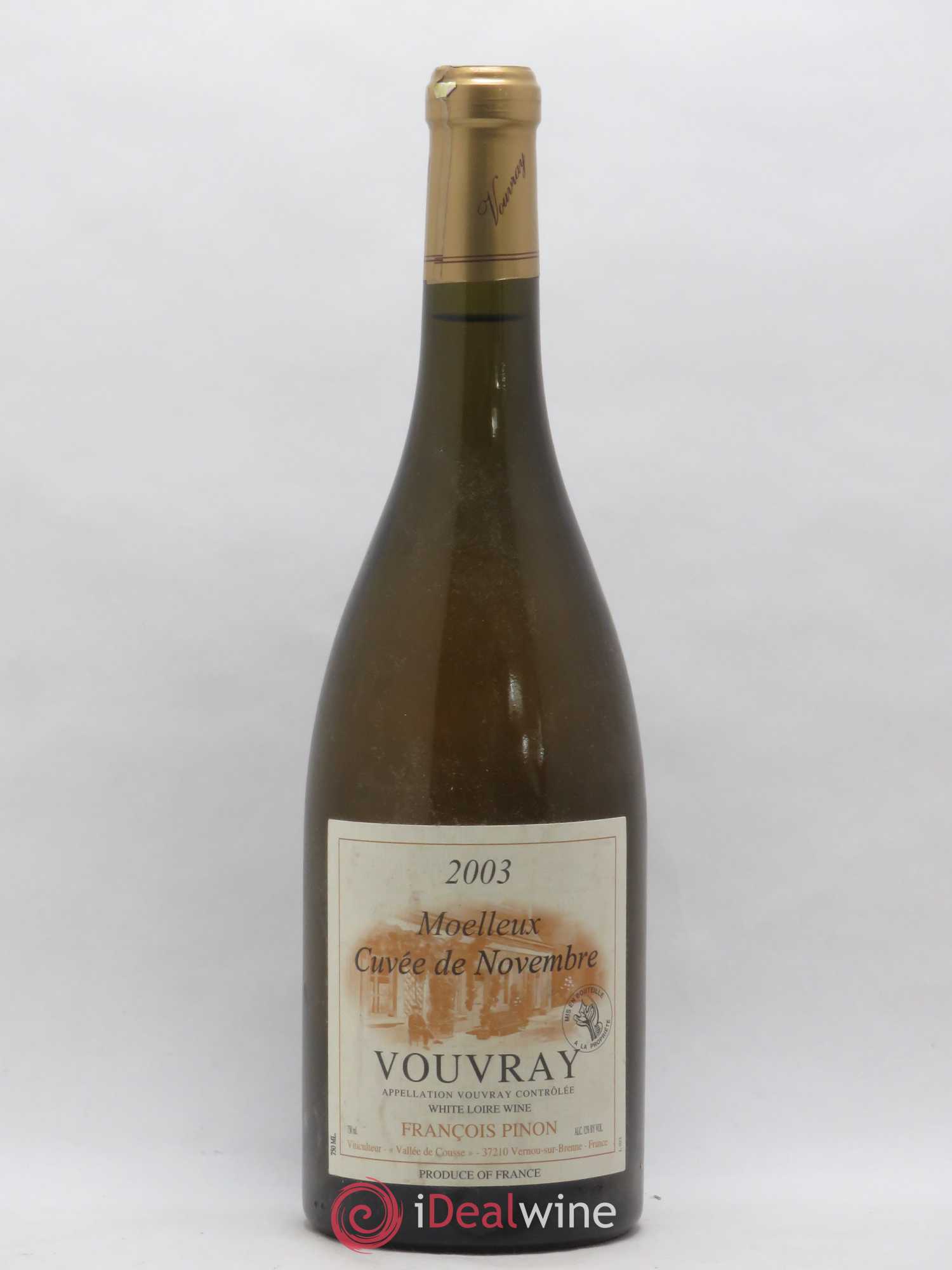 Vouvray Cuvée de Novembre Francois Pinon 2003 - Posten von 1 Flasche - 0