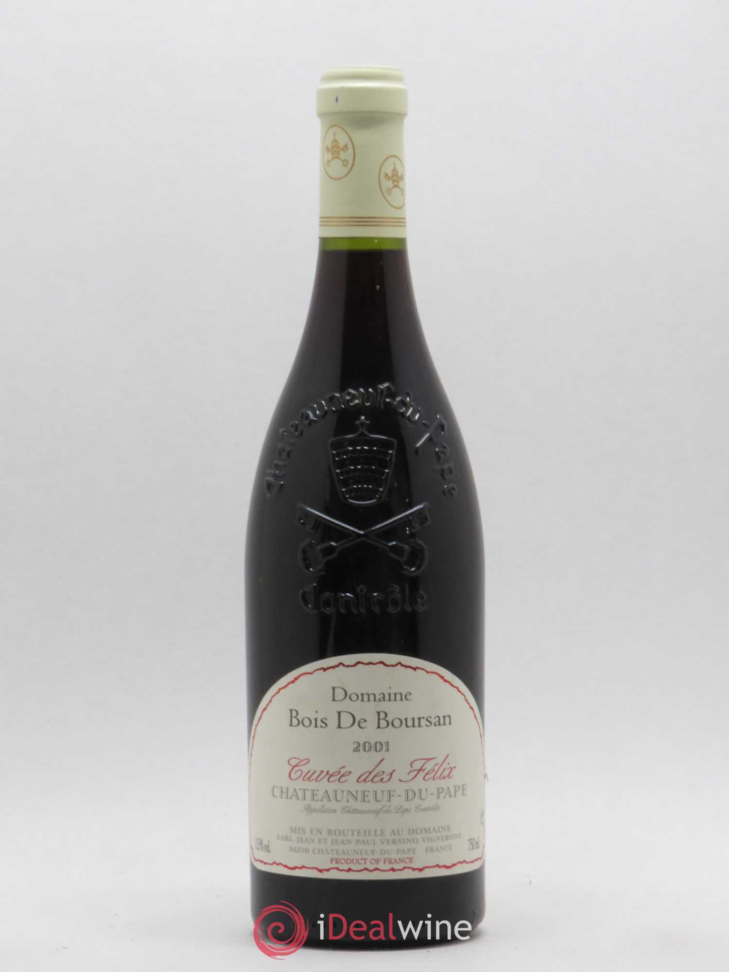 Châteauneuf-du-Pape Bois de Boursan (Domaine) Cuvée des Félix Jean et Jean-Paul Versino 2001 - Lot de 1 bouteille - 0