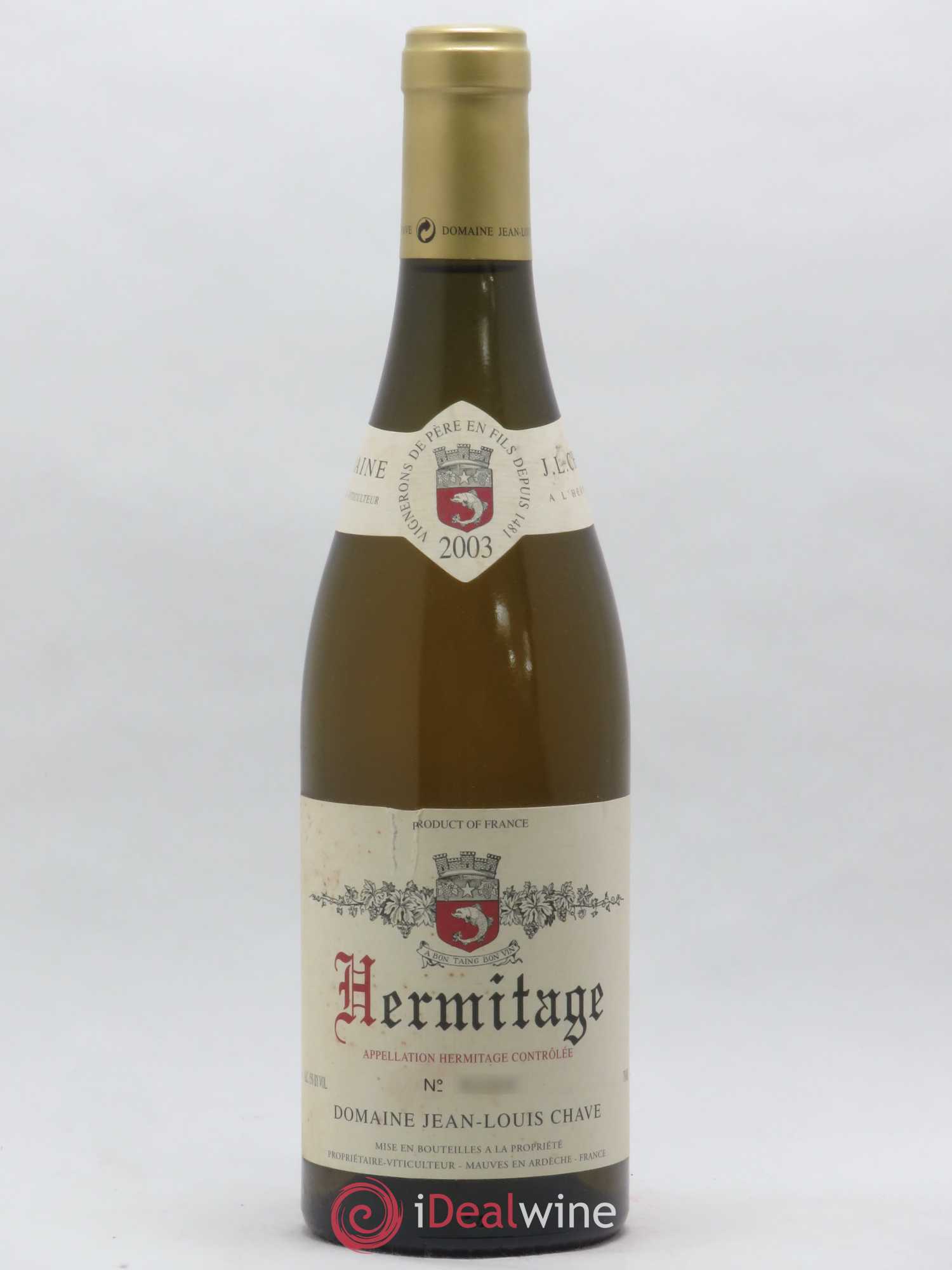 Hermitage Jean-Louis Chave Import US 2003 - Lot de 1 bouteille - 0