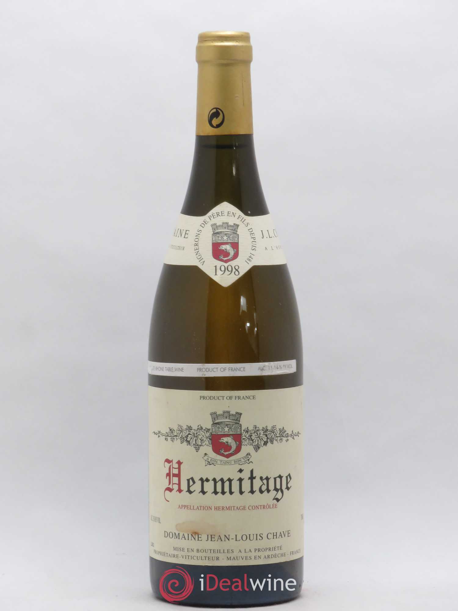 Hermitage Jean-Louis Chave Import US 1998 - Lot de 1 bouteille - 0