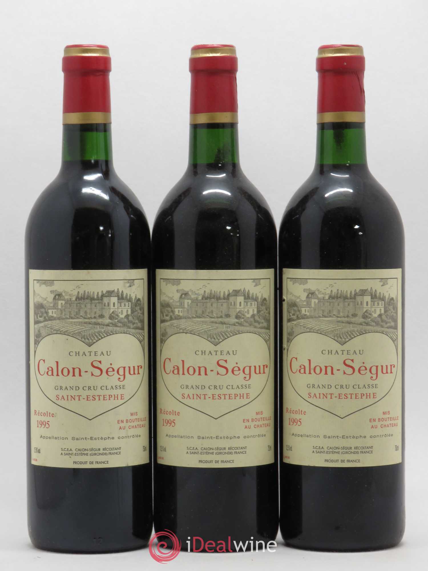 Château Calon Ségur 3ème Grand Cru Classé 1995 - Lot de 3 bouteilles - 0