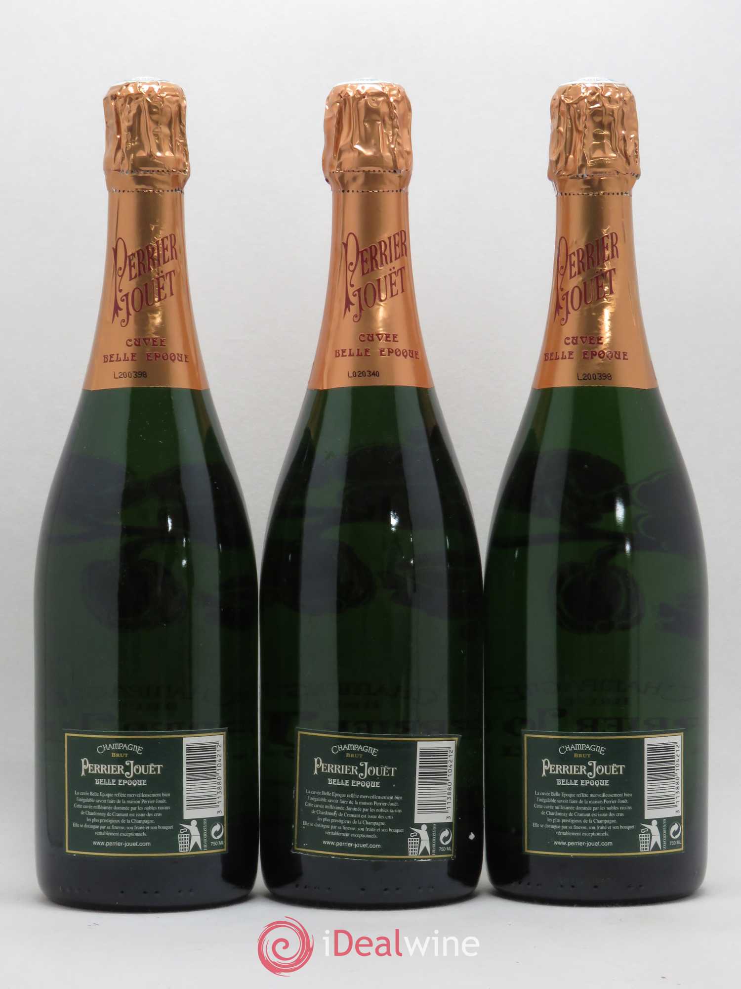Cuvée Belle Epoque Brut Perrier-Jouët 1996 - Lot de 3 bouteilles - 1