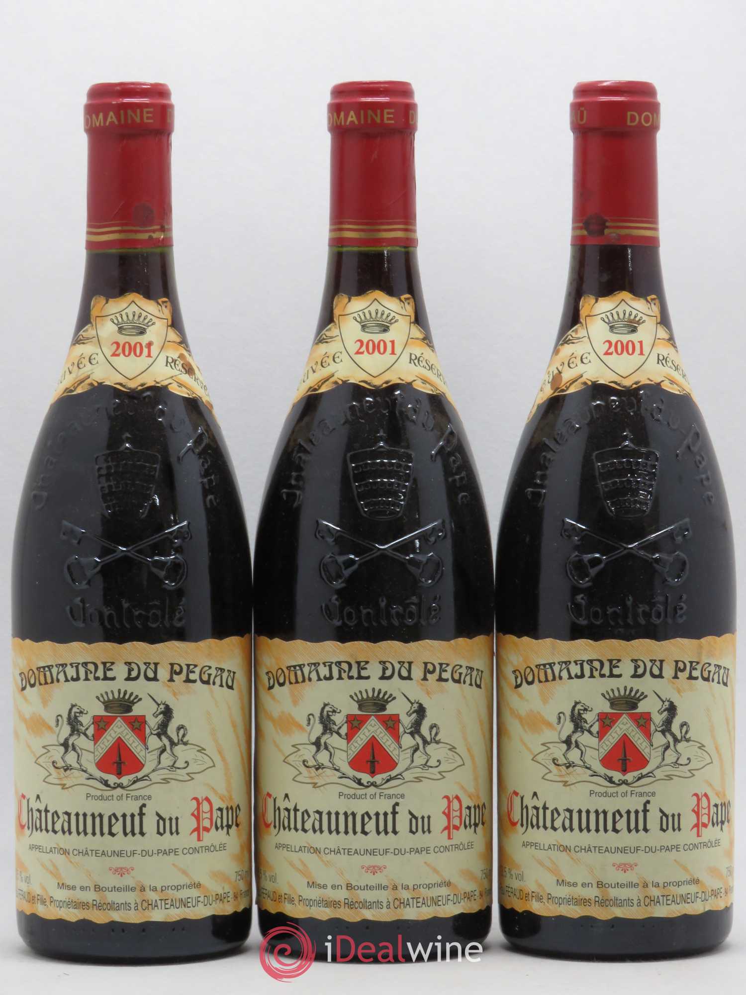 Châteauneuf-du-Pape Domaine du Pégau Cuvée Réservée Paul et Laurence Féraud 2001 - Lot de 3 bouteilles - 0