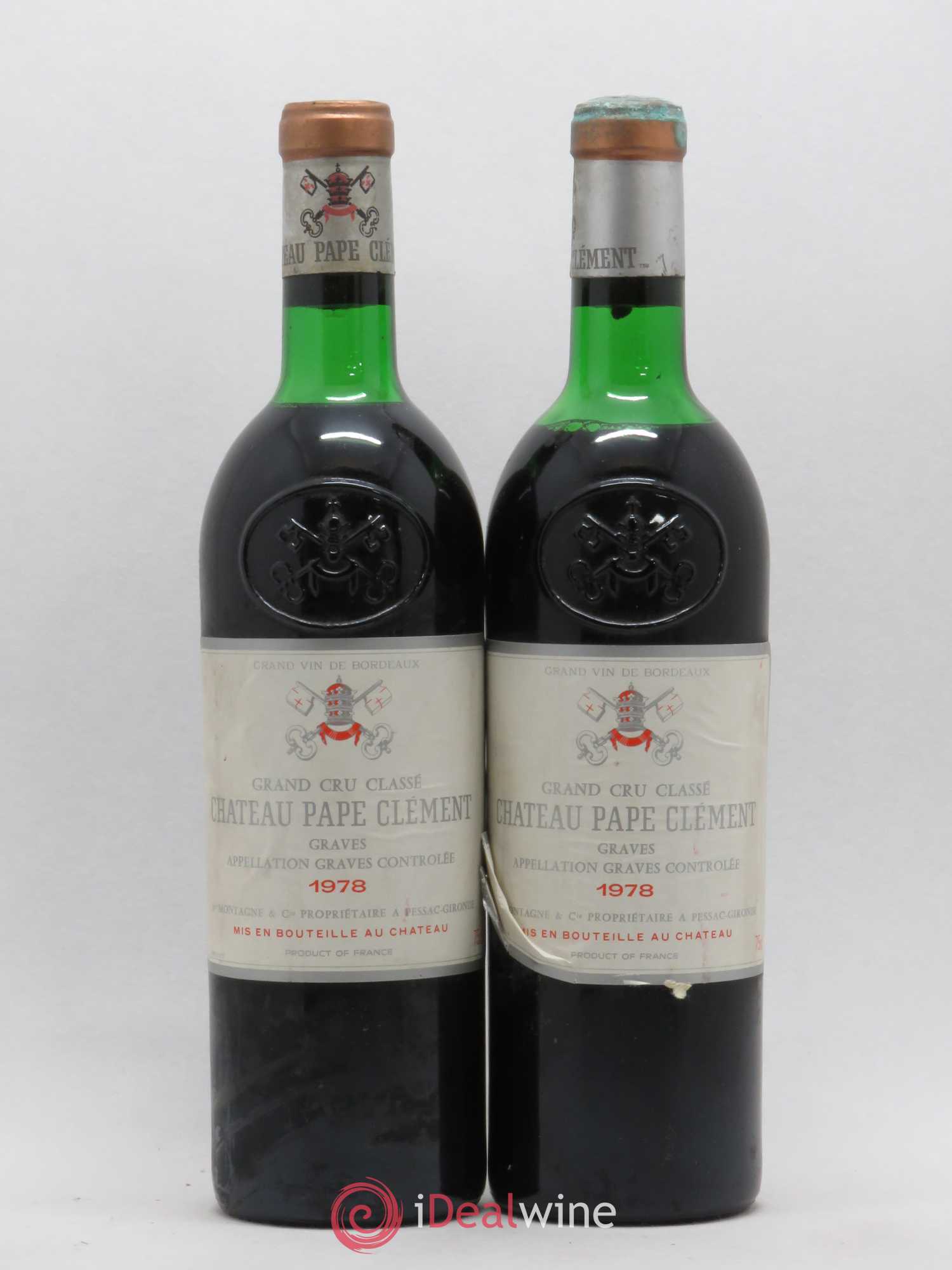 Château Pape Clément Cru Classé de Graves 1978 - Lot de 2 bouteilles - 0