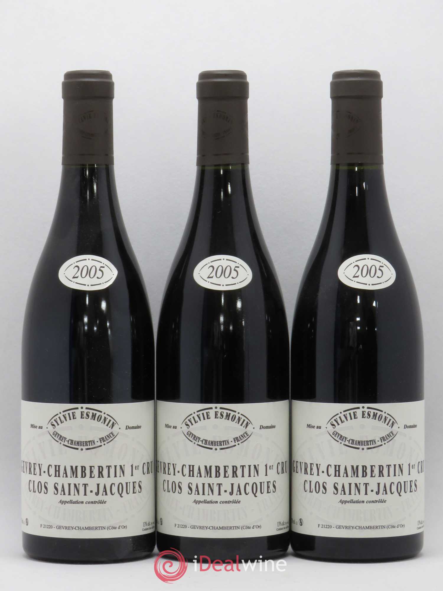 Gevrey-Chambertin 1er Cru Clos Saint Jacques Sylvie Esmonin 2005 - Lotto di 3 bottiglie - 0
