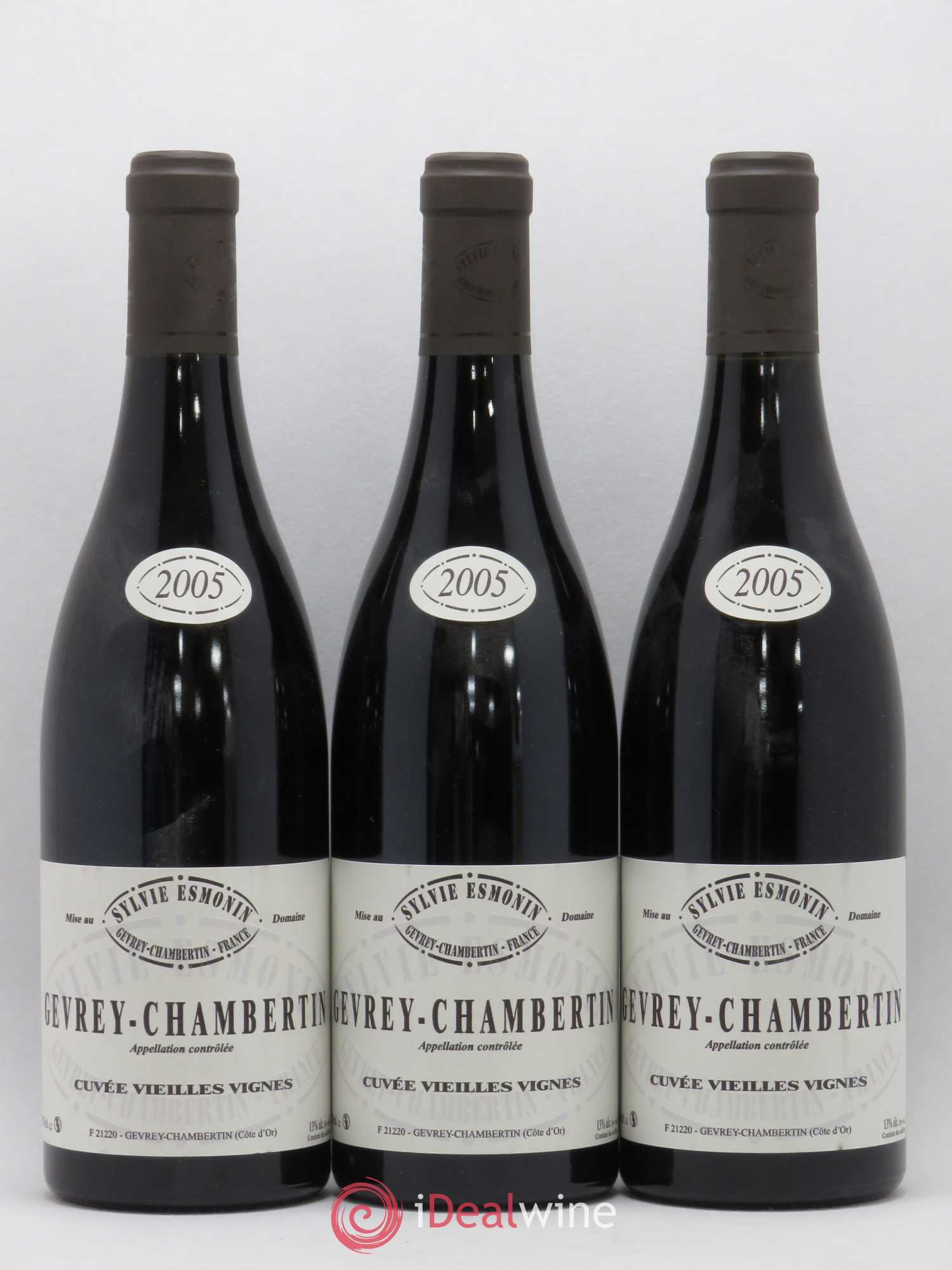 Gevrey-Chambertin Vieilles Vignes Sylvie Esmonin 2005 - Lot de 3 bouteilles - 0