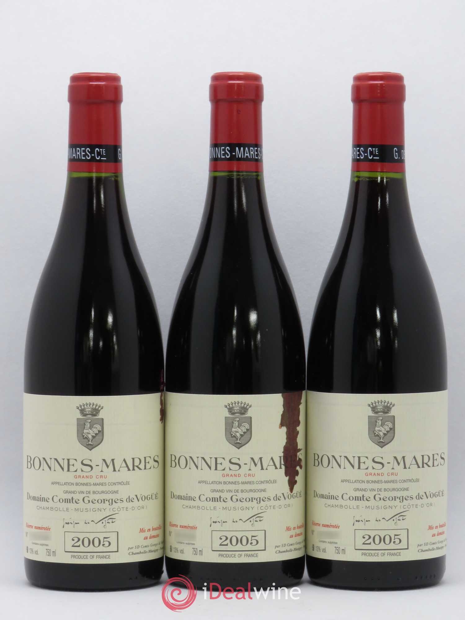 Bonnes-Mares Grand Cru Comte Georges de Vogüé 2005 - Lot de 3 bouteilles - 0