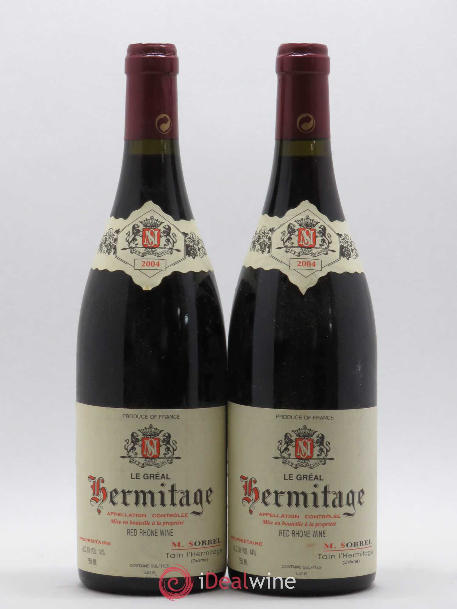 Hermitage Le Gréal Marc Sorrel 2004 - Lot de 2 bouteilles - 0