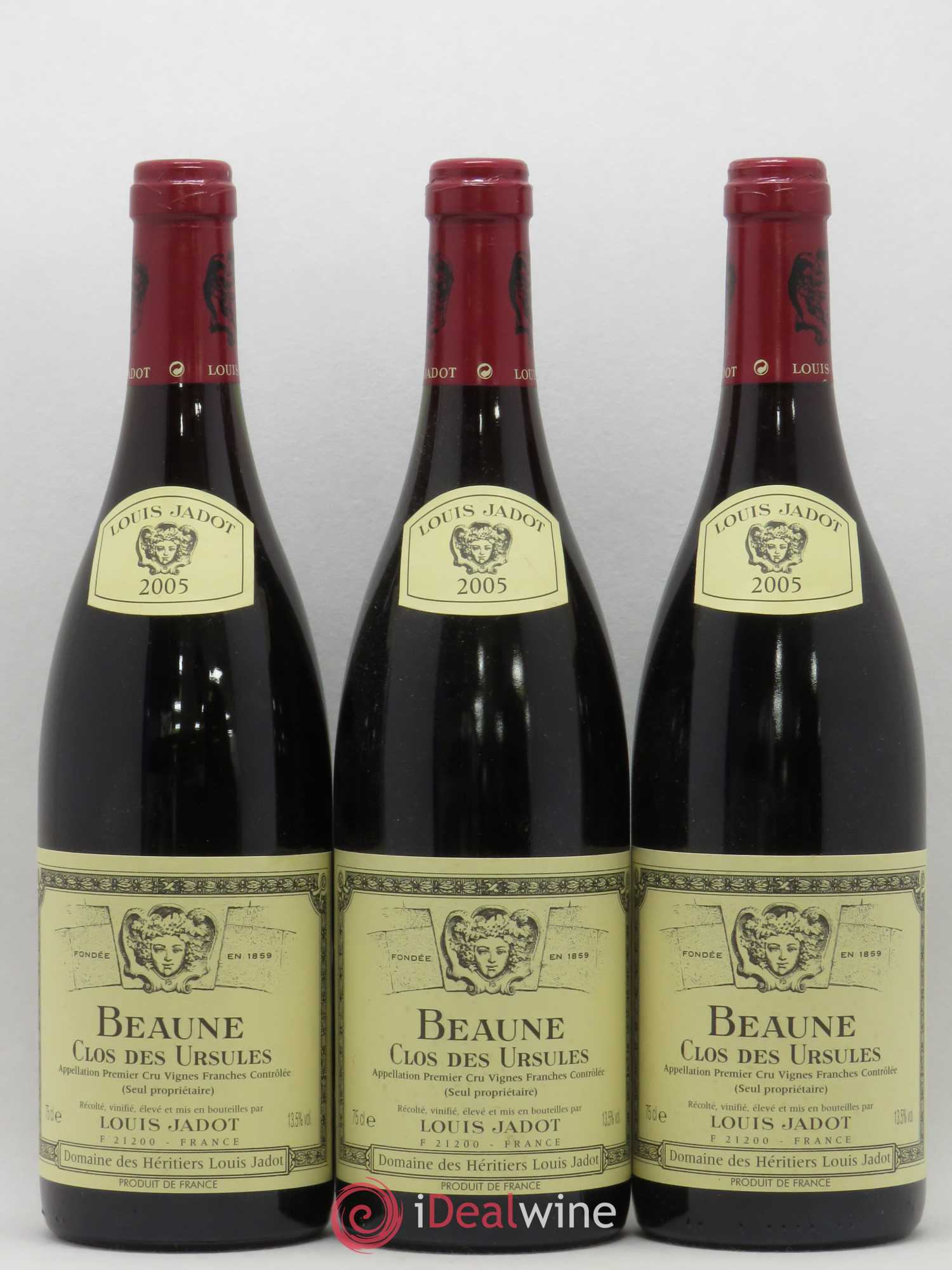 Beaune 1er Cru Clos des Ursules Maison Louis Jadot 2005 - Lot de 3 bouteilles - 0