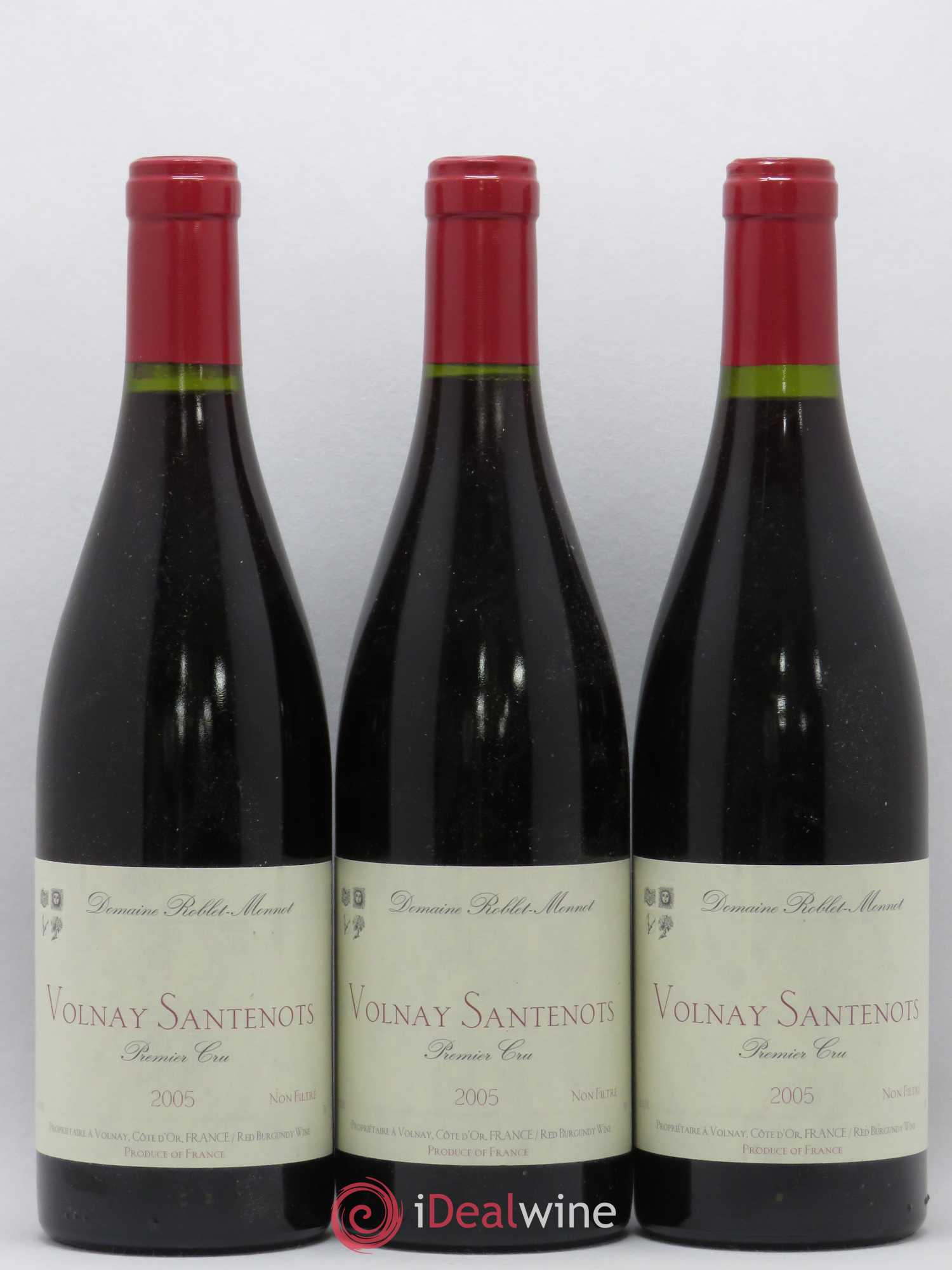 Volnay 1er Cru Santenots Roblet Monnot 2005 - Lot de 3 bouteilles - 0