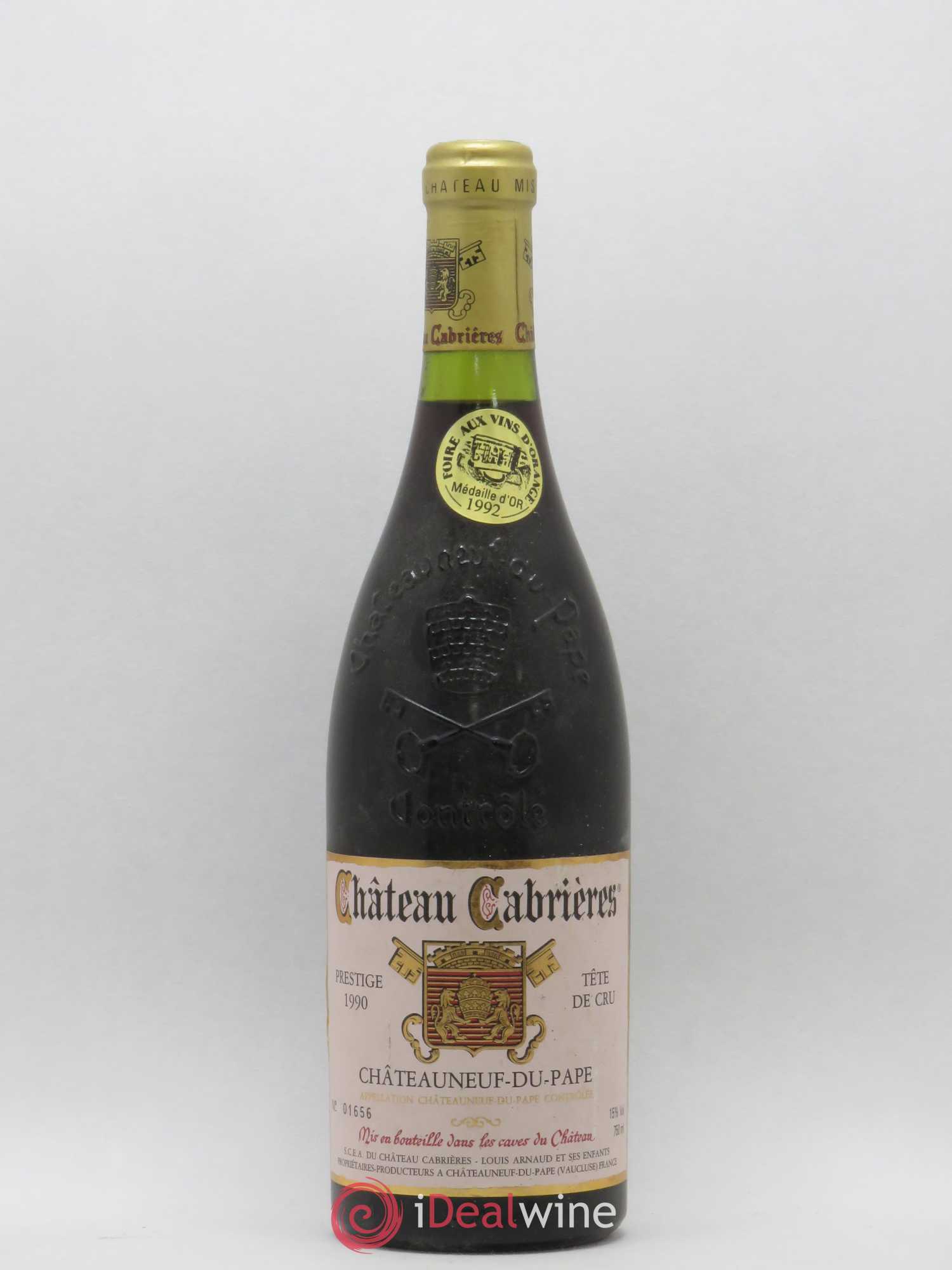 Châteauneuf-du-Pape Prestige Tête de Cru Château Cabrières 1990 - Posten von 1 Flasche - 0