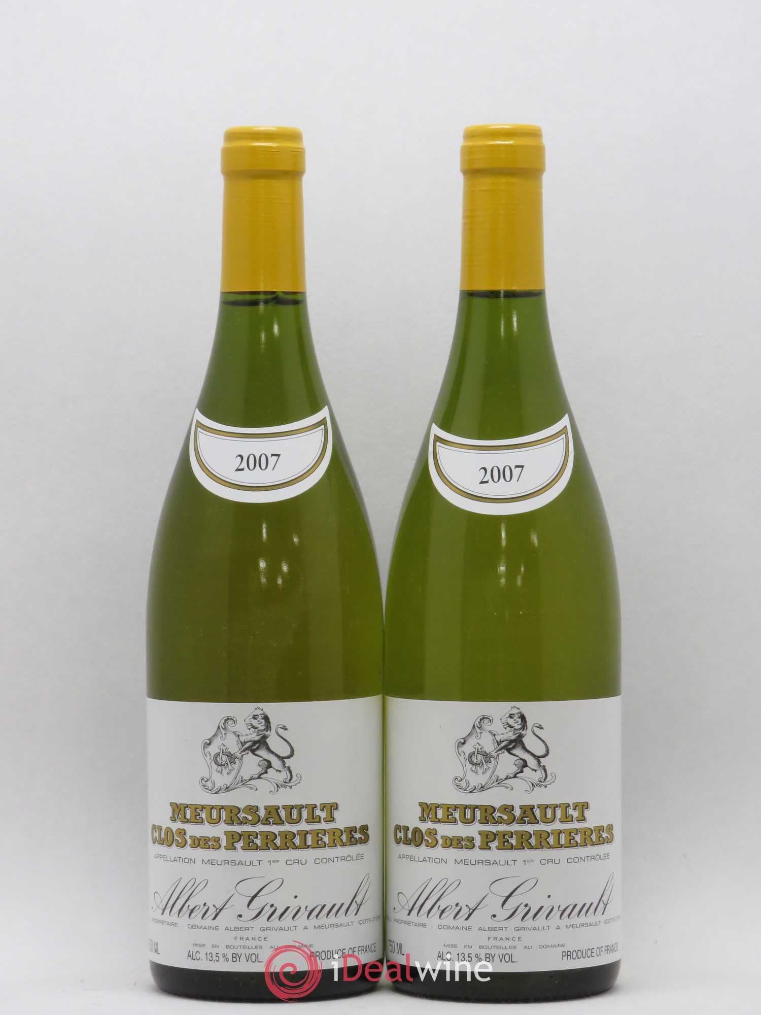Meursault 1er Cru Clos des Perrières Monopole Albert Grivault 2007 - Lot de 2 bouteilles - 0