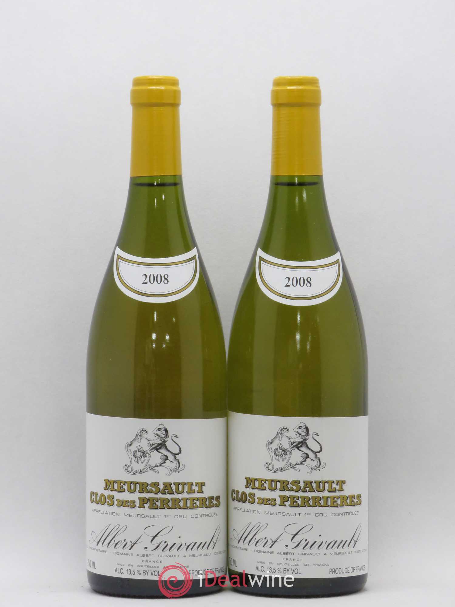 Meursault 1er Cru Clos des Perrières Monopole Albert Grivault 2008 - Lot de 2 bouteilles - 0