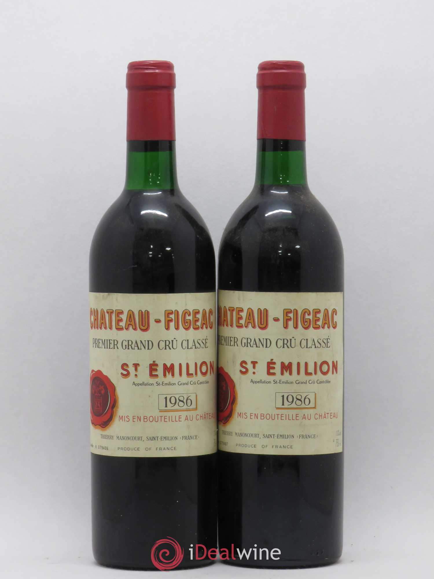 Château Figeac 1er Grand Cru Classé A 1986 - Lot de 2 bouteilles - 0