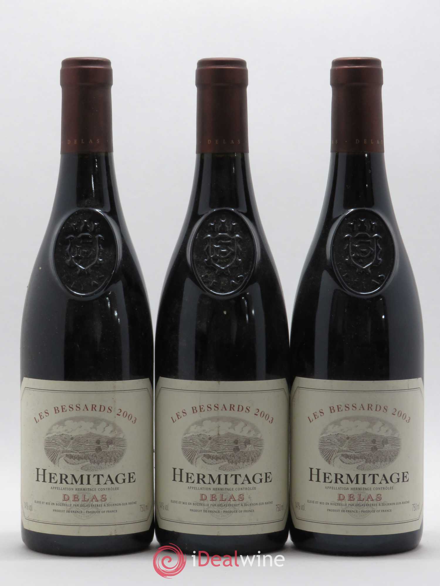 Hermitage Les Bessards Delas Frères 2003 - Lot de 3 bouteilles - 0