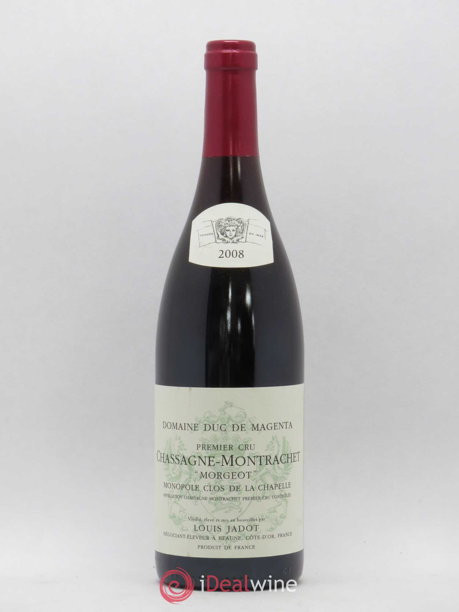 Chassagne-Montrachet 1er Cru Morgeot Monopole Clos de la Chapelle Domaine Duc de Magenta Louis Jadot 2008 - Posten von 1 Flasche - 0