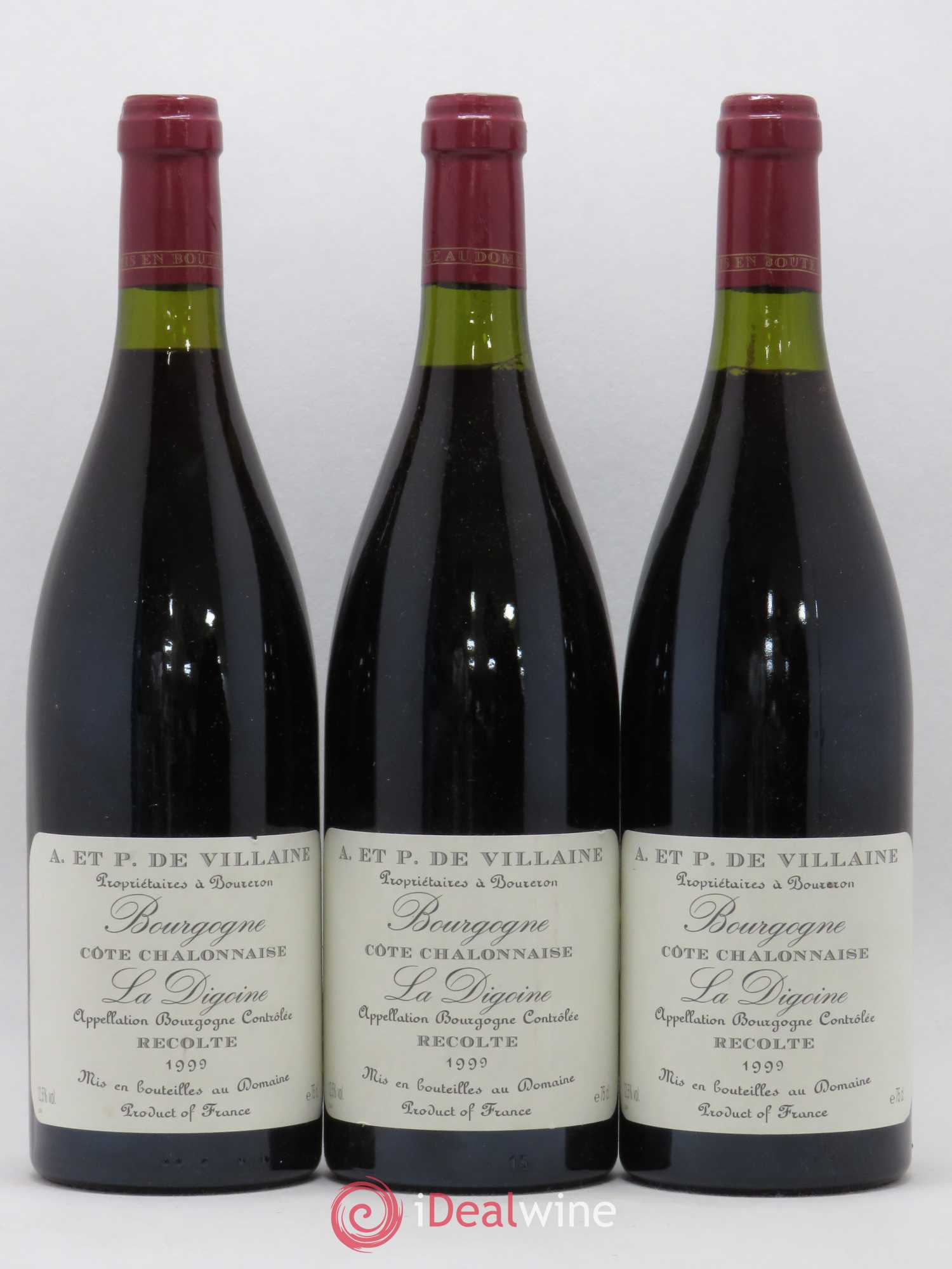 Bourgogne La Digoine Domaine de Villaine 1999 - Lot de 3 bouteilles - 0
