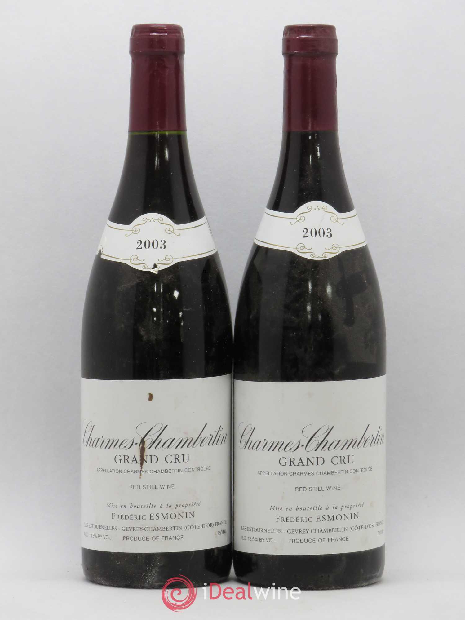 Charmes-Chambertin Grand Cru Frederic Esmonin 2003 - Lot de 2 bouteilles - 0