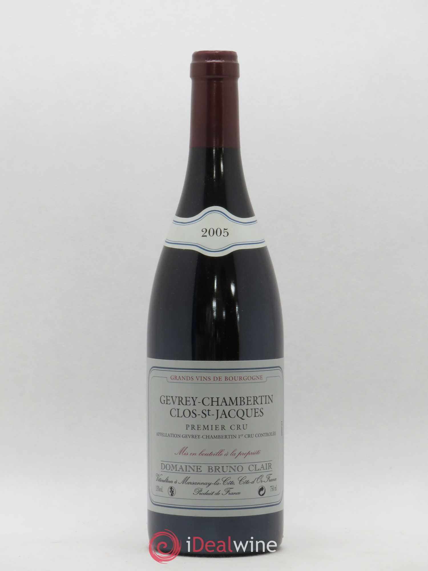 Gevrey-Chambertin 1er Cru Clos Saint-Jacques Bruno Clair (Domaine) 2005 - Lot de 1 bouteille - 0