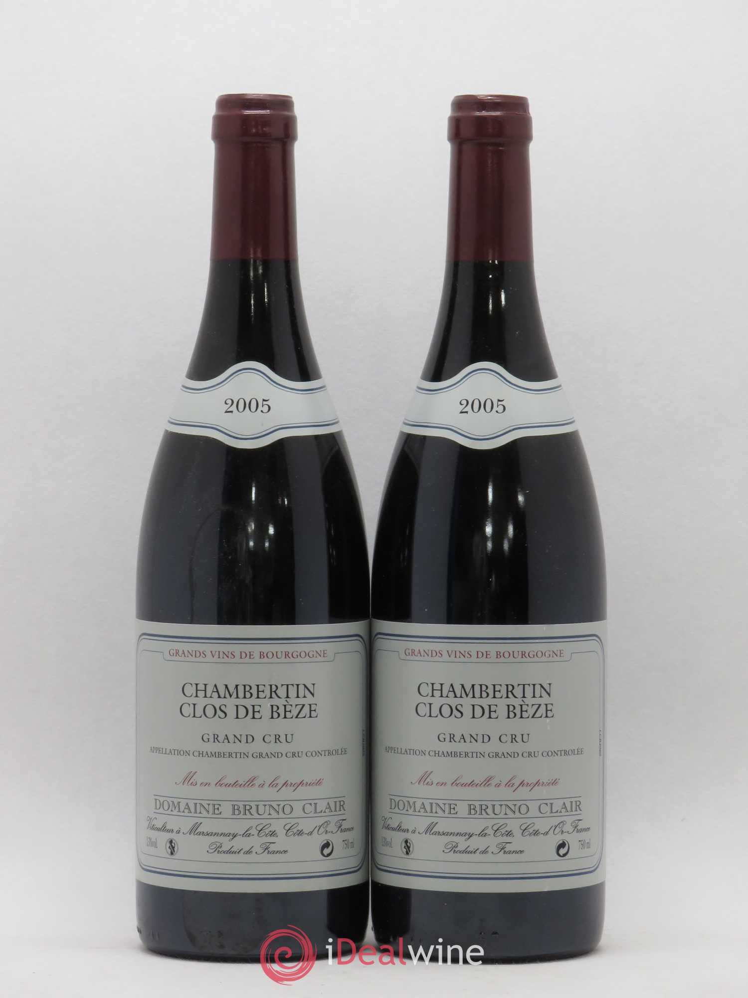 Chambertin Clos de Bèze Grand Cru Bruno Clair (Domaine) 2005 - Lot de 2 bouteilles - 0