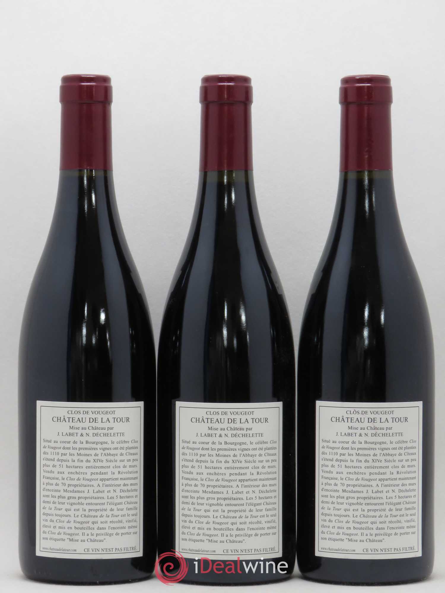 Clos de Vougeot Grand Cru Vieilles Vignes Château de La Tour 2005 - Lot de 3 bouteilles - 1