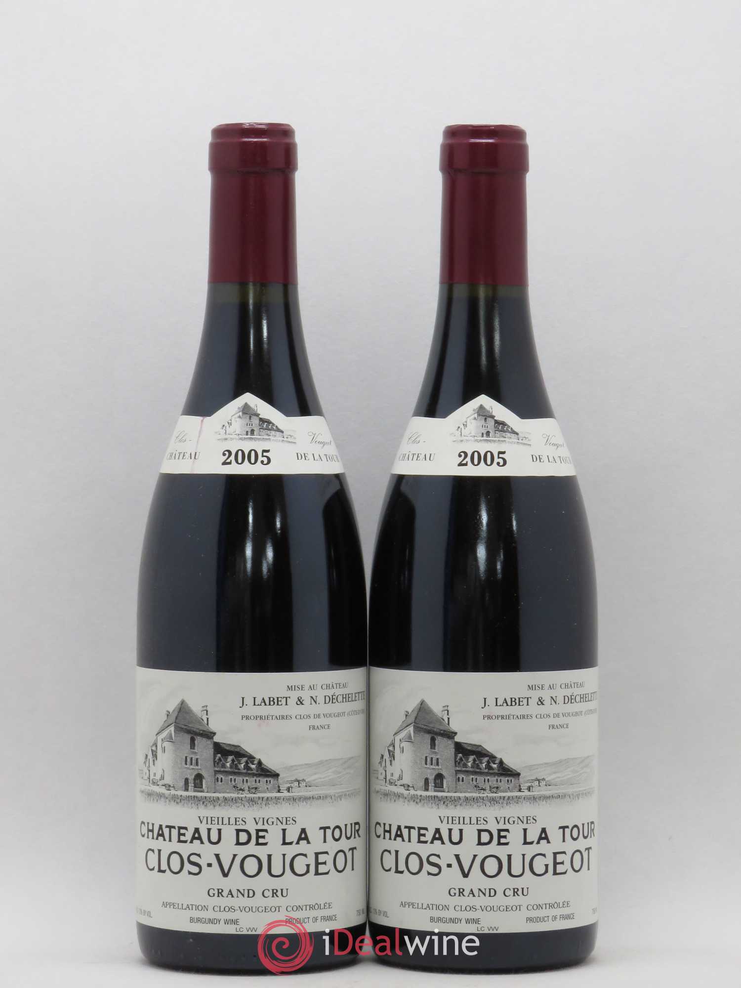 Clos de Vougeot Grand Cru Vieilles Vignes Château de La Tour 2005 - Lot de 2 bouteilles - 0