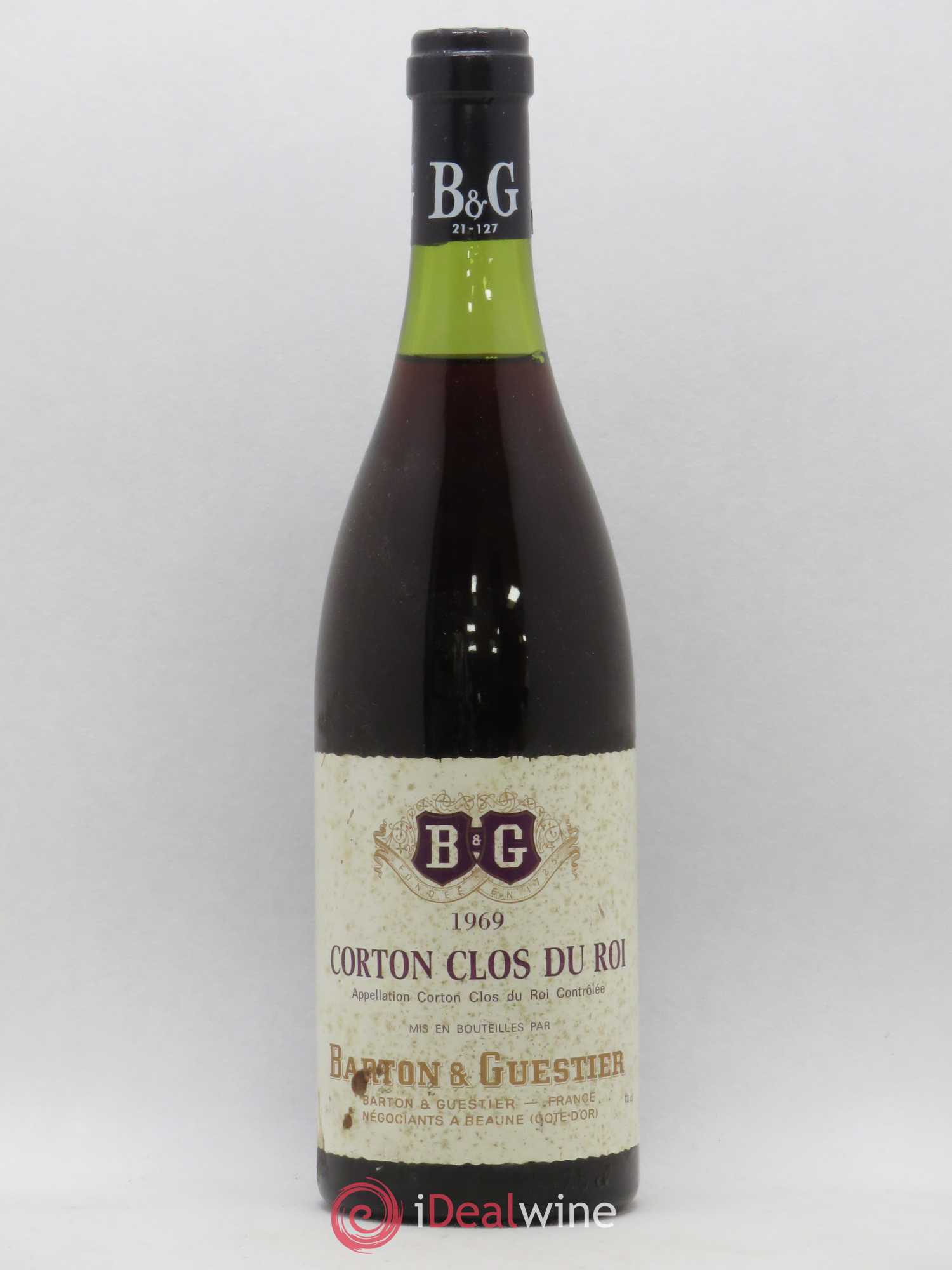Corton Grand Cru Clos du Roi Barton & Guestier 1969 - Posten von 1 Flasche - 0