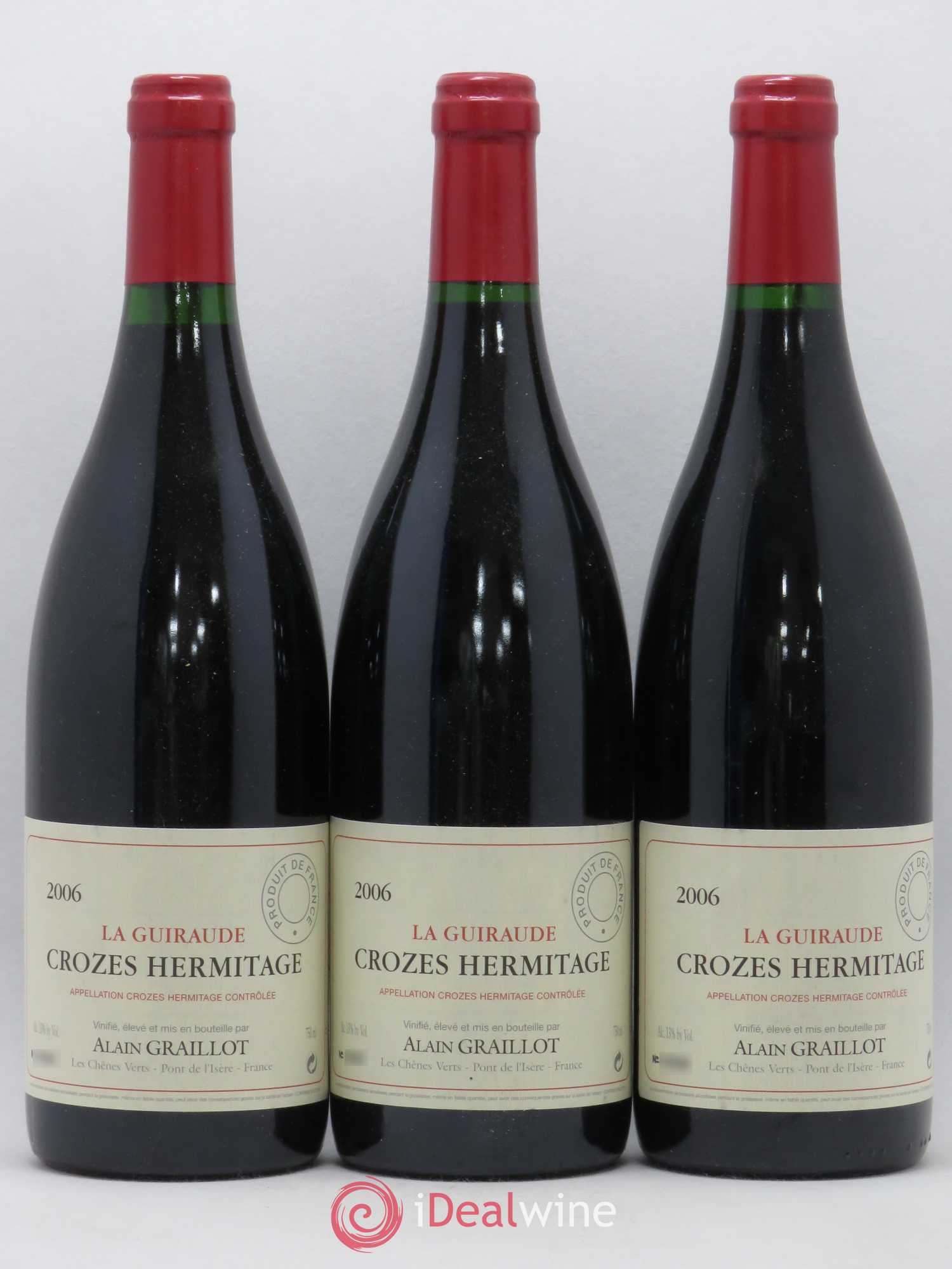 Crozes-Hermitage La Guiraude Domaine Graillot 2006 - Lot de 3 bouteilles - 0