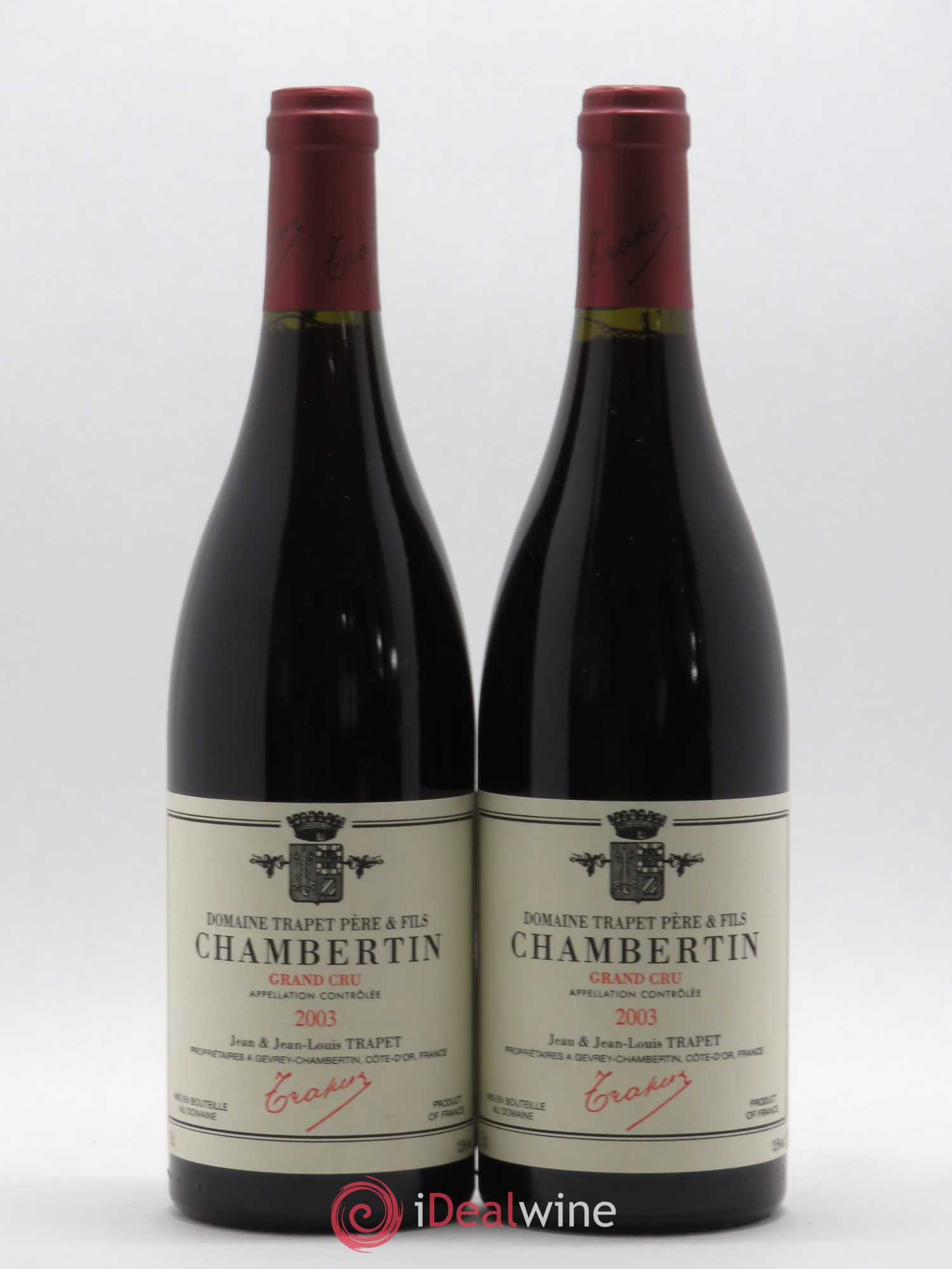 Chambertin Grand Cru Domaine Trapet 2003 - Lot de 2 bouteilles - 0