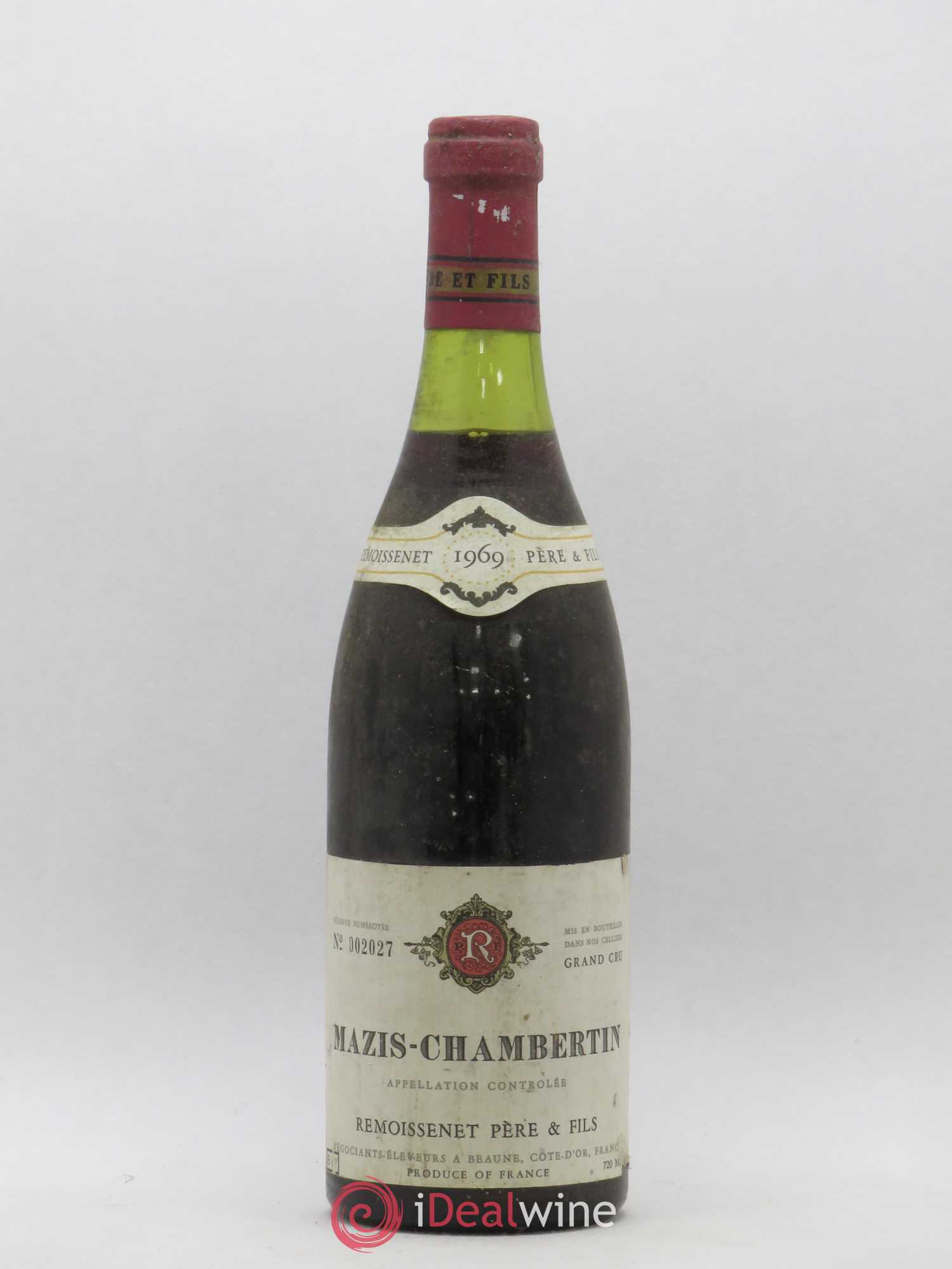 Mazis-Chambertin Grand Cru Remoissenet 1969 - Lot de 1 bouteille - 0
